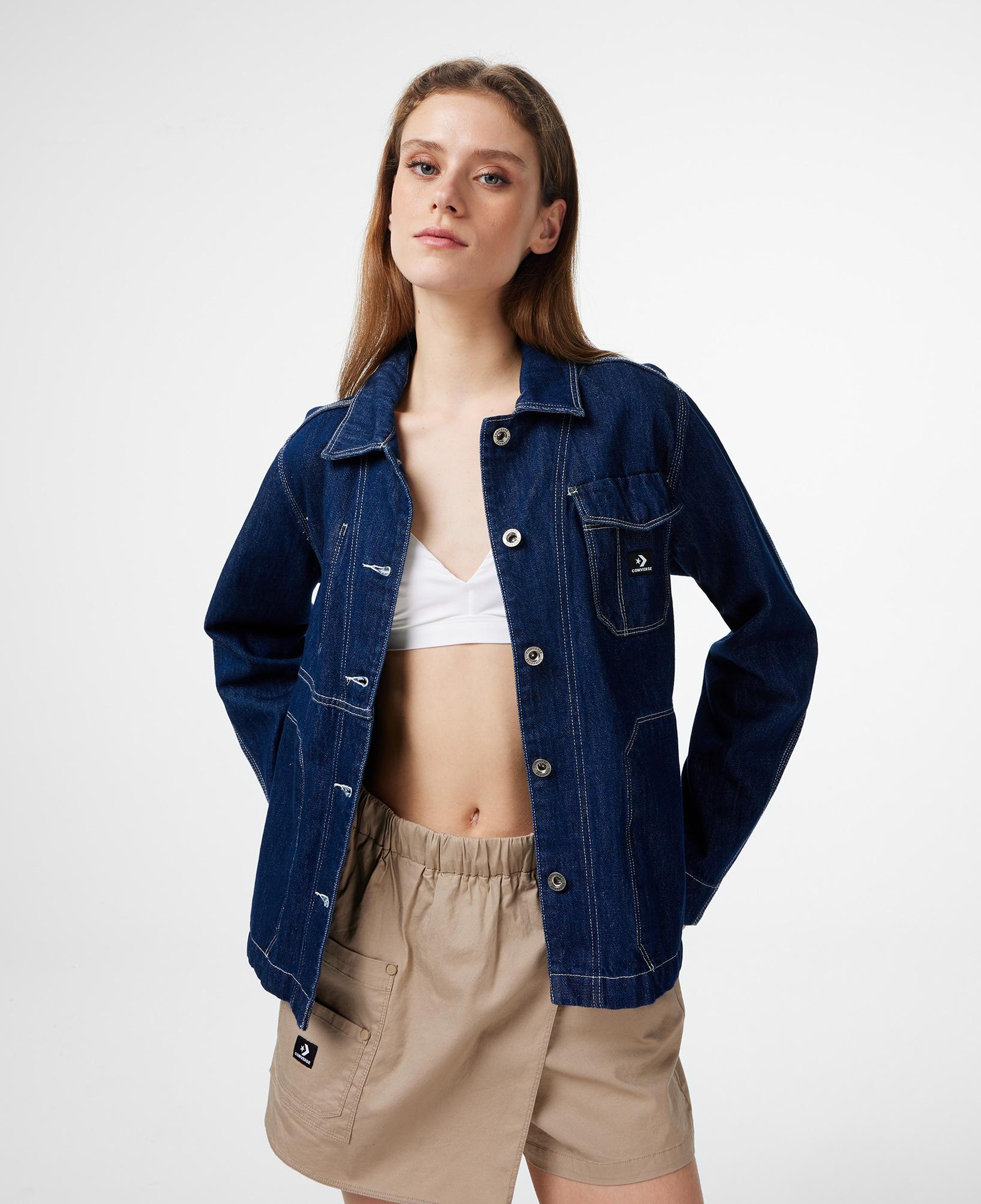 Converse Chaqueta Denim Kadın Mavi Ceket