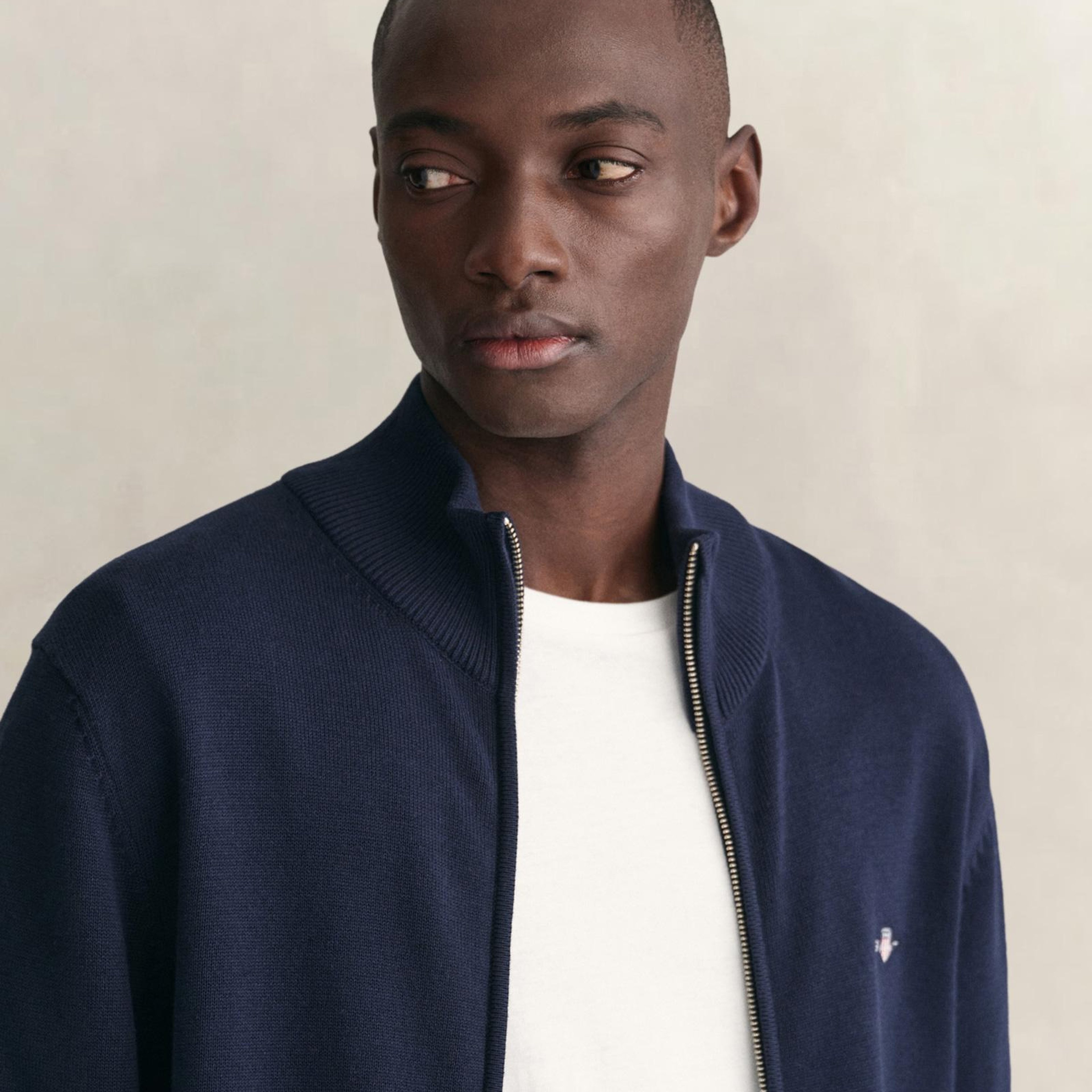 GANT Erkek Lacivert Regular Fit Fermuarlı Hırka
