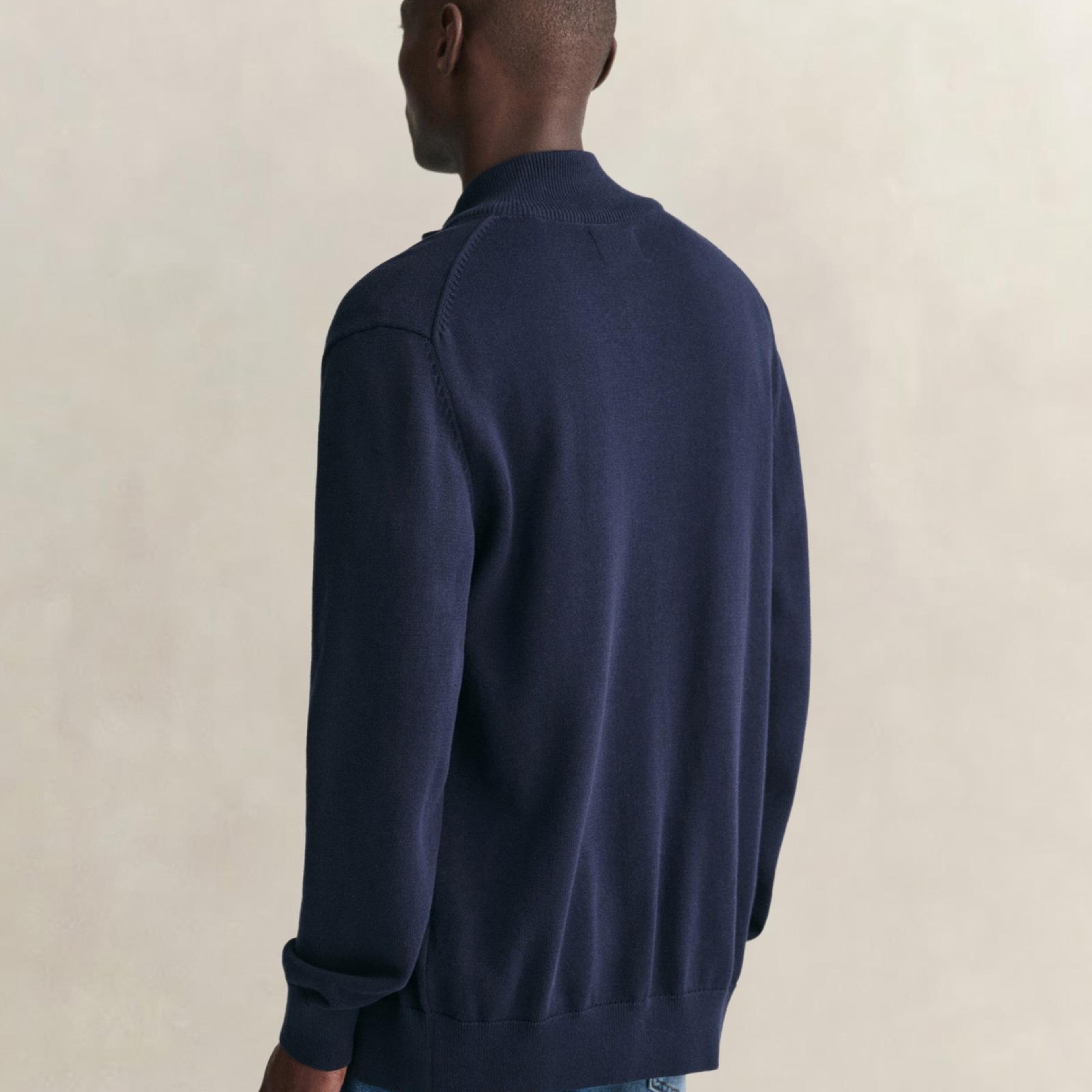 GANT Erkek Lacivert Regular Fit Fermuarlı Hırka