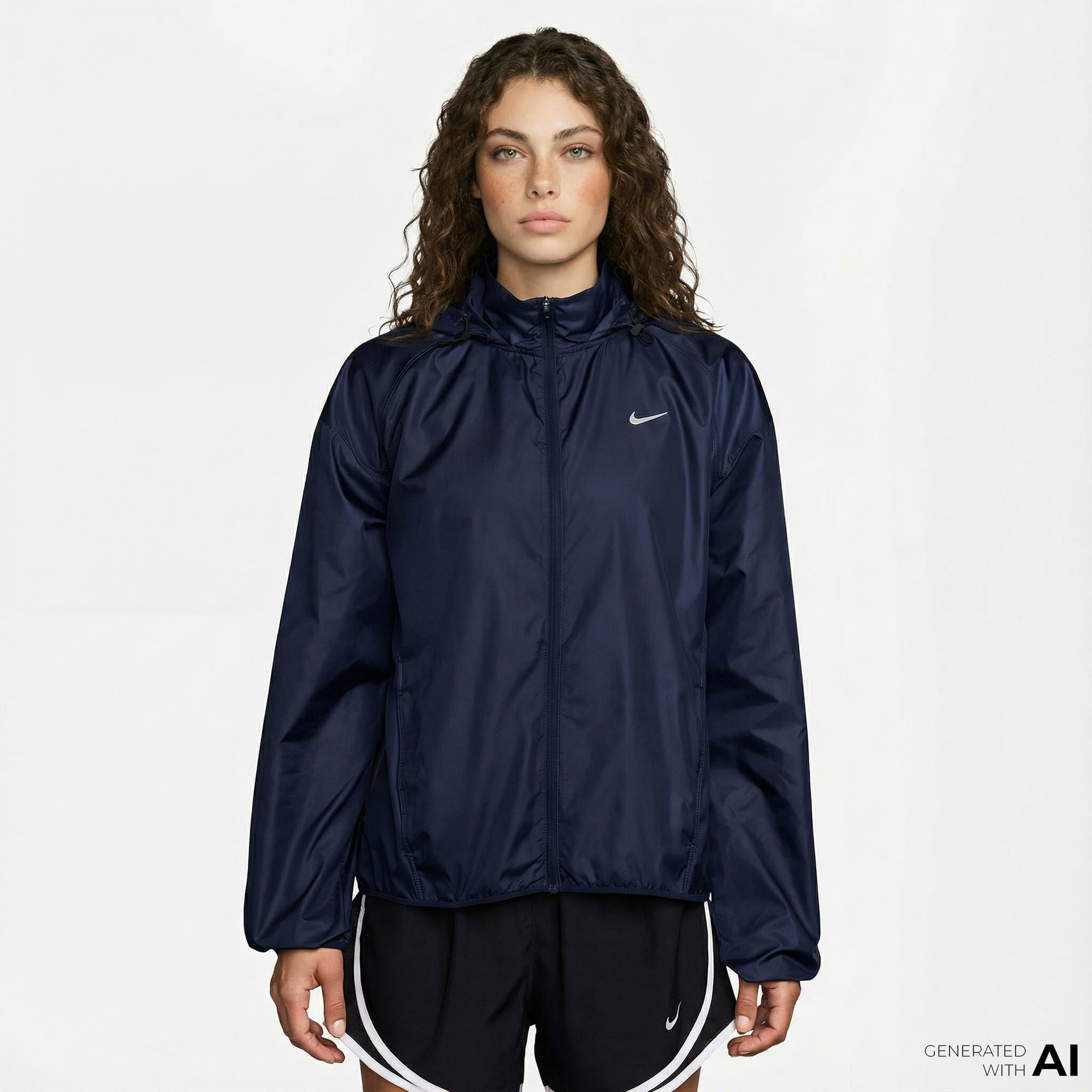 Nike Tempo Repel Kadın Lacivert Yağmurluk