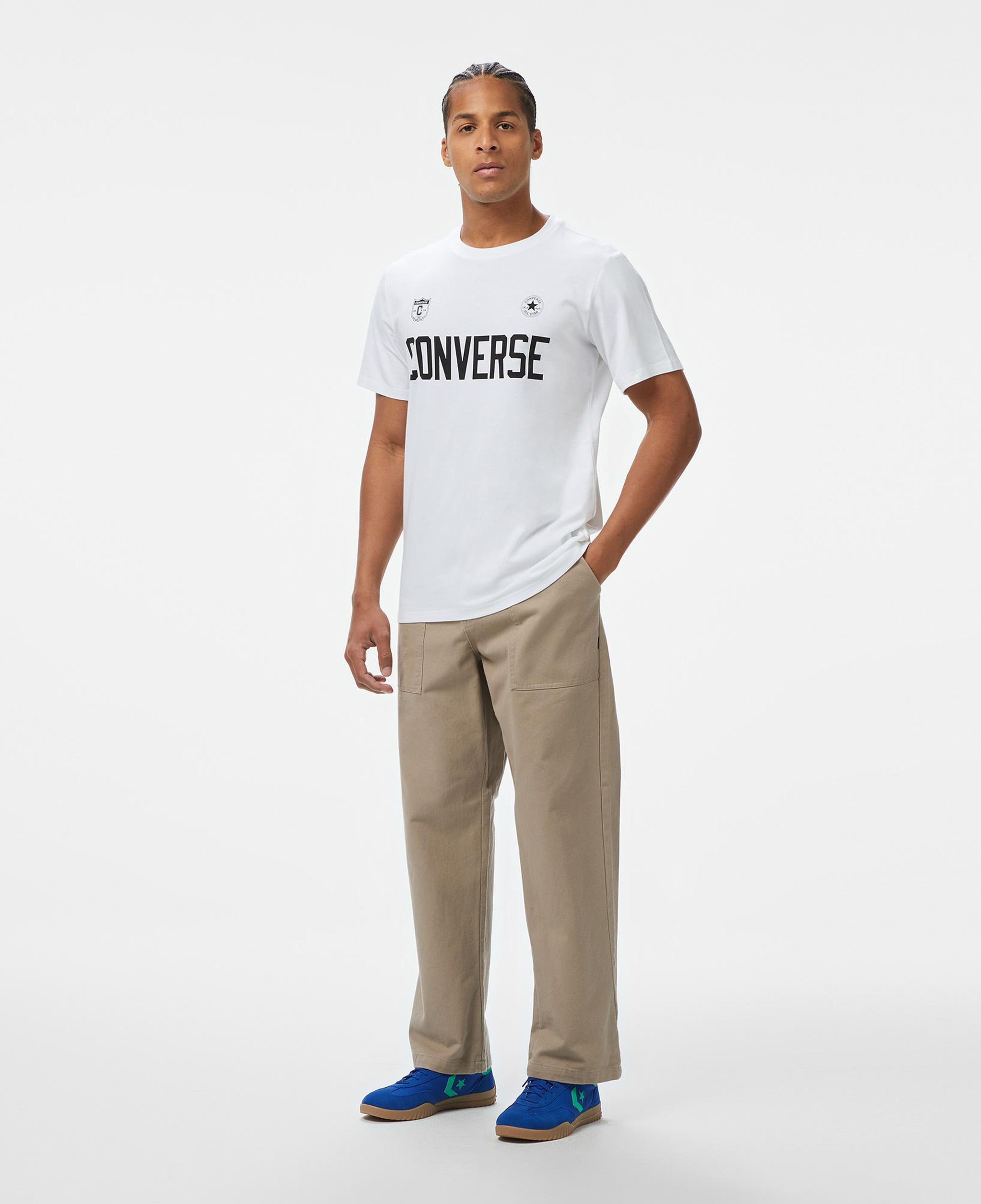 Converse Retro Chuck Soccer Erkek Baskılı Beyaz T-Shirt