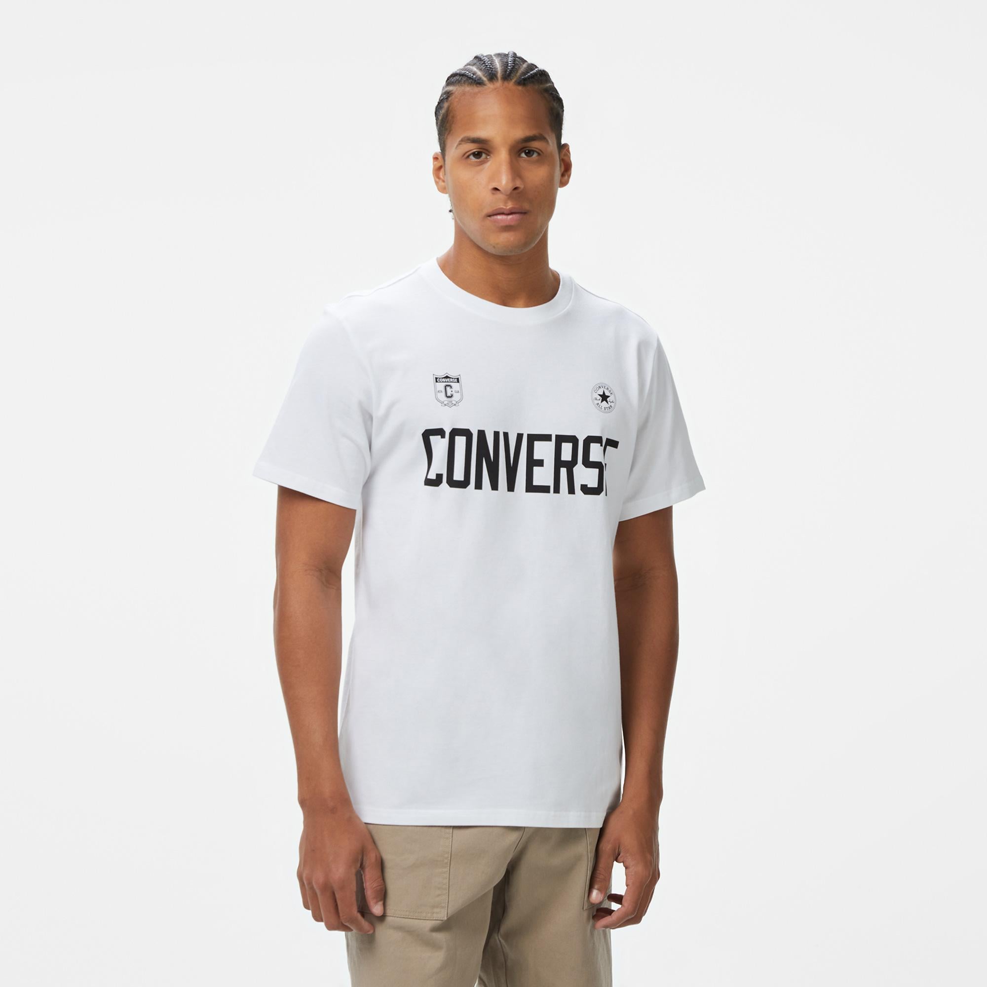 Converse Retro Chuck Soccer Erkek Baskılı Beyaz T-Shirt