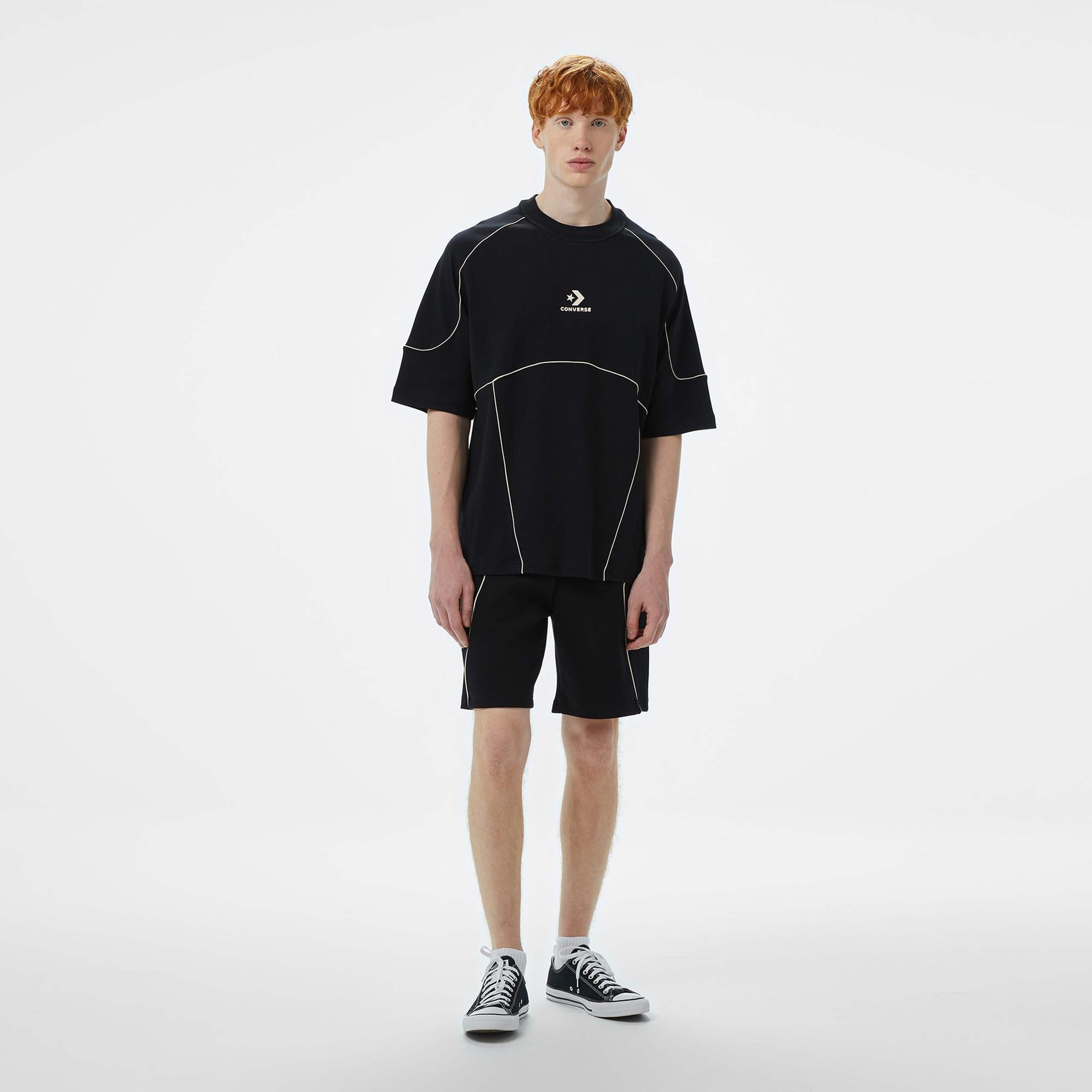 Converse Star Chevron Baskılı Erkek Oversize Fit Siyah Şort
