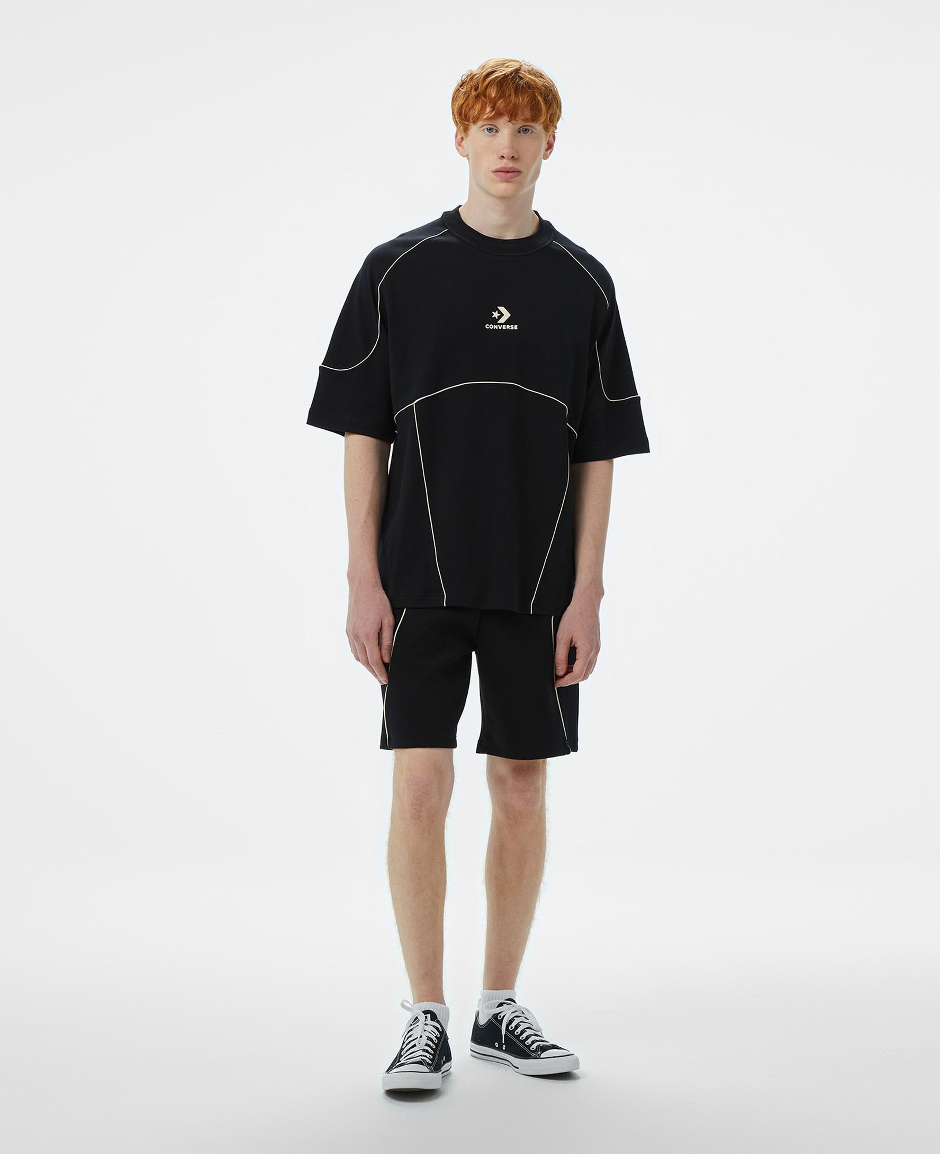 Converse Star Chevron Baskılı Erkek Oversize Fit Siyah Şort