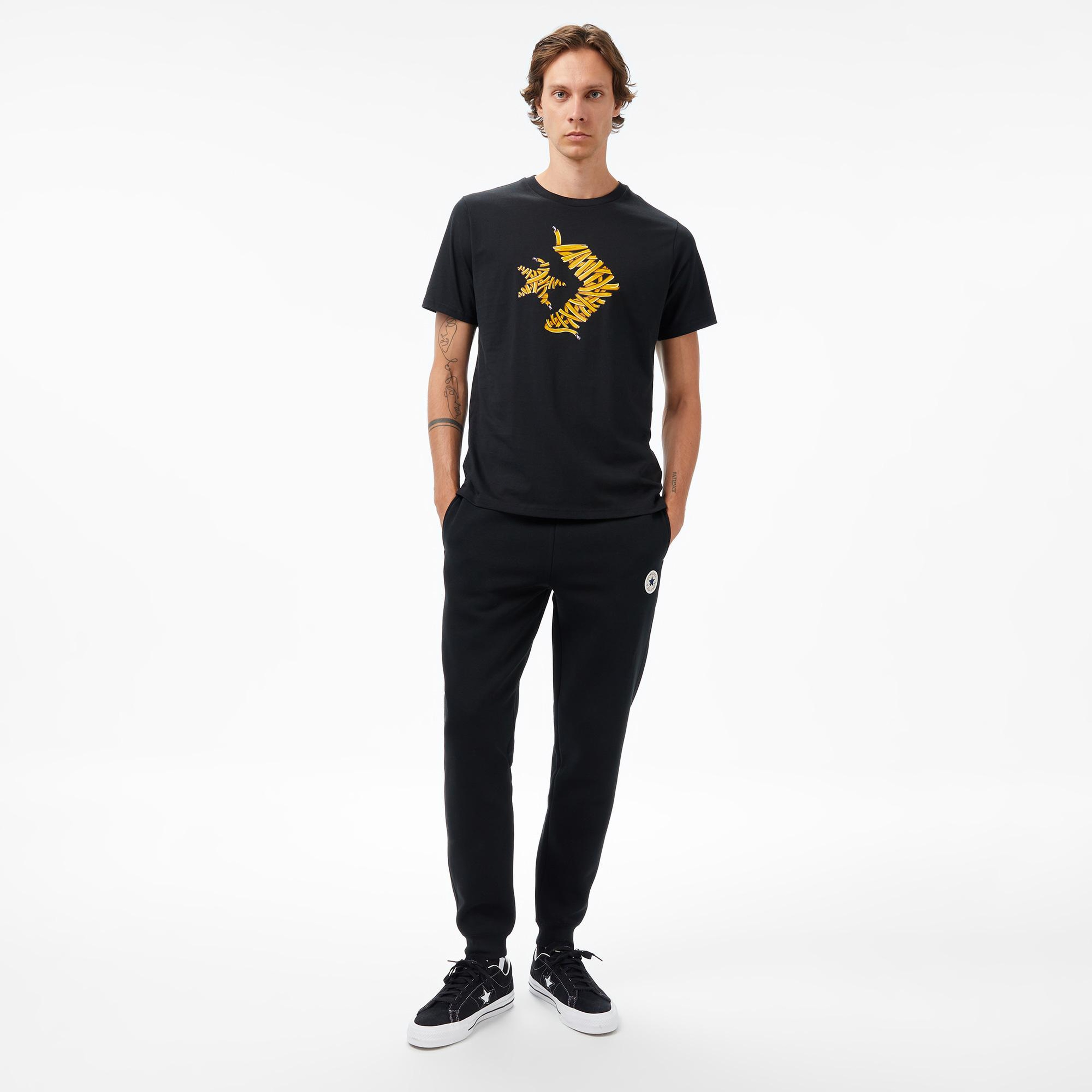 Converse Baskılı Erkek Siyah T-Shirt