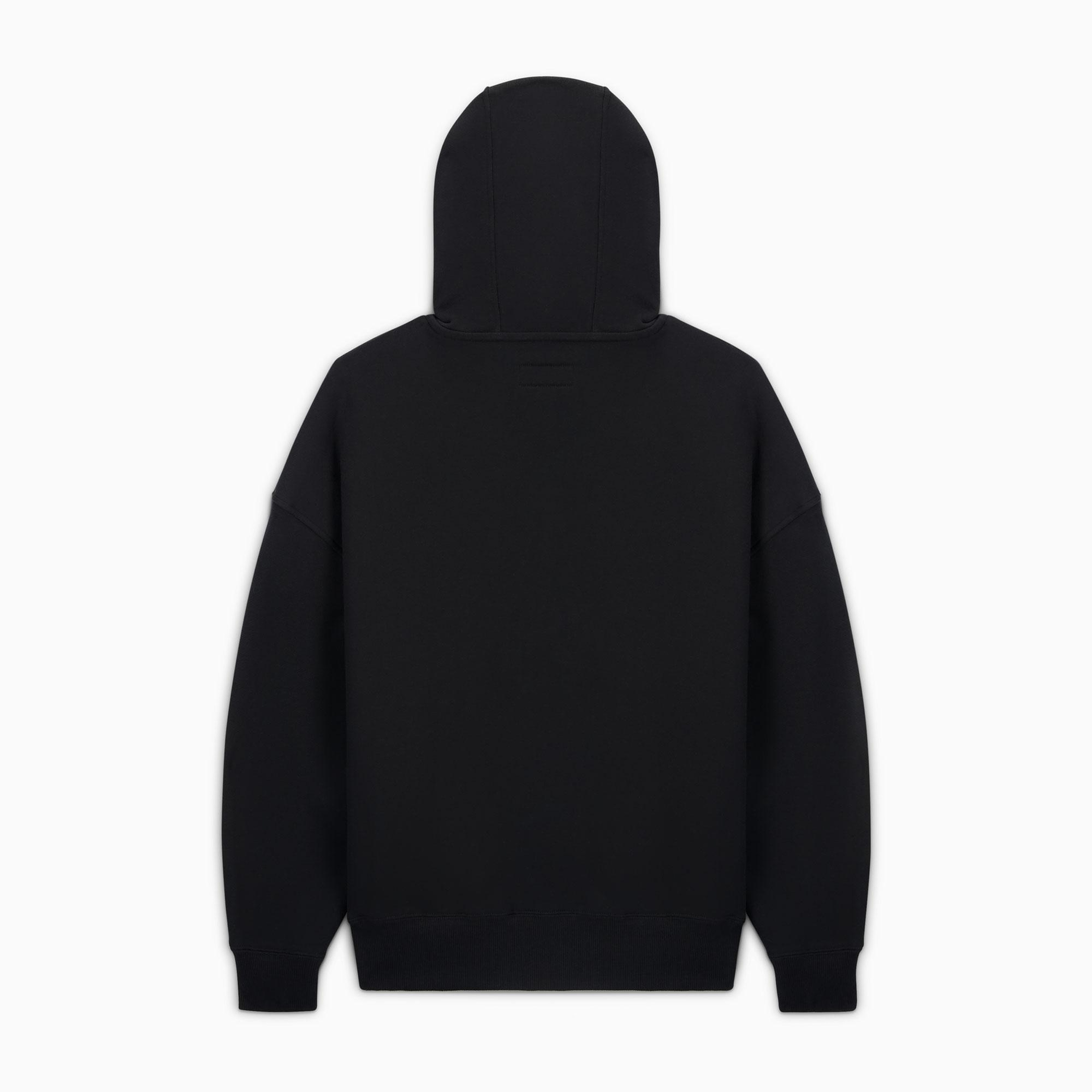Converse Classic Kadın Oversized Fit Fermuarlı Grafik Baskılı Siyah Hoodie