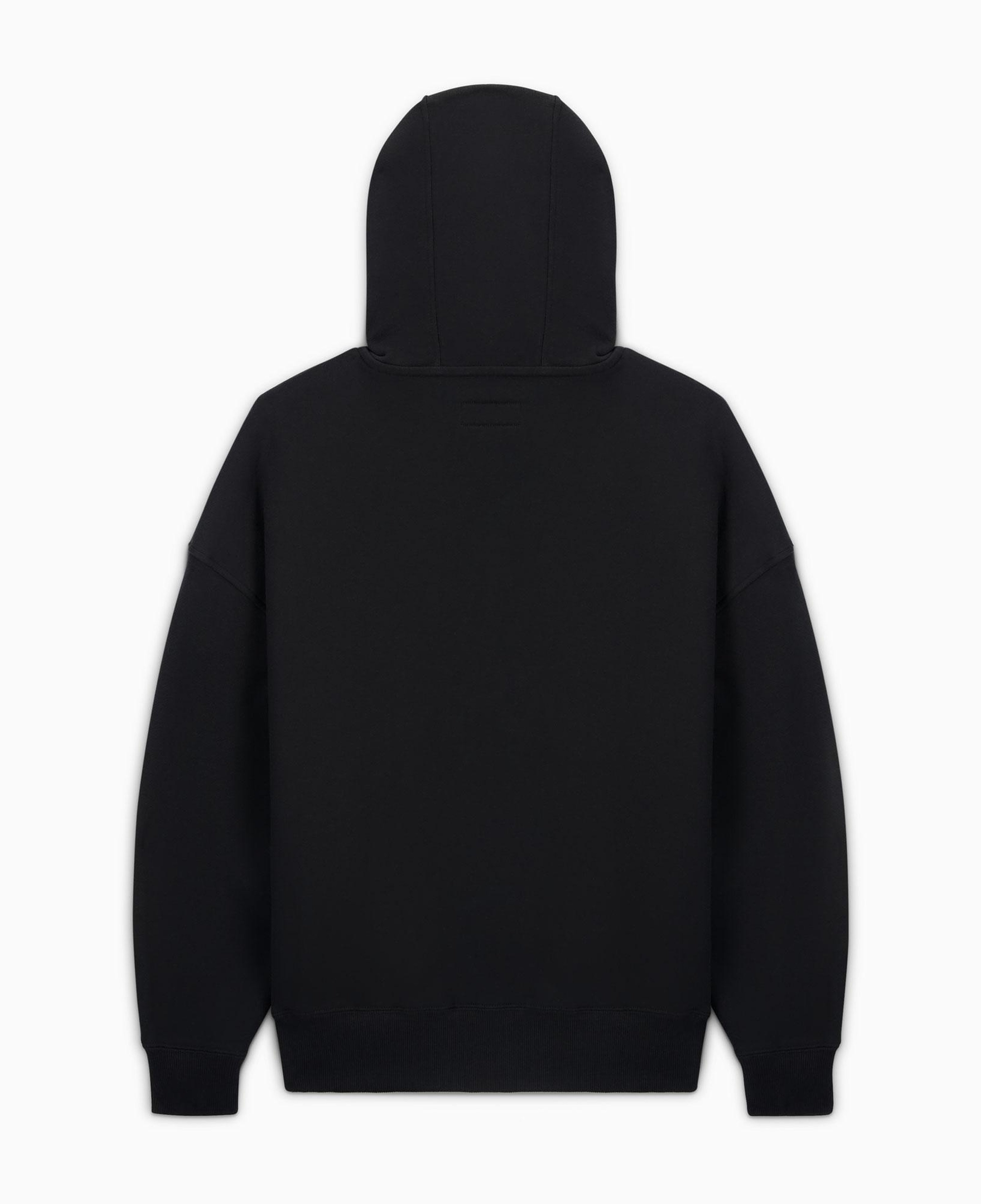 Converse Classic Kadın Oversized Fit Fermuarlı Grafik Baskılı Siyah Hoodie