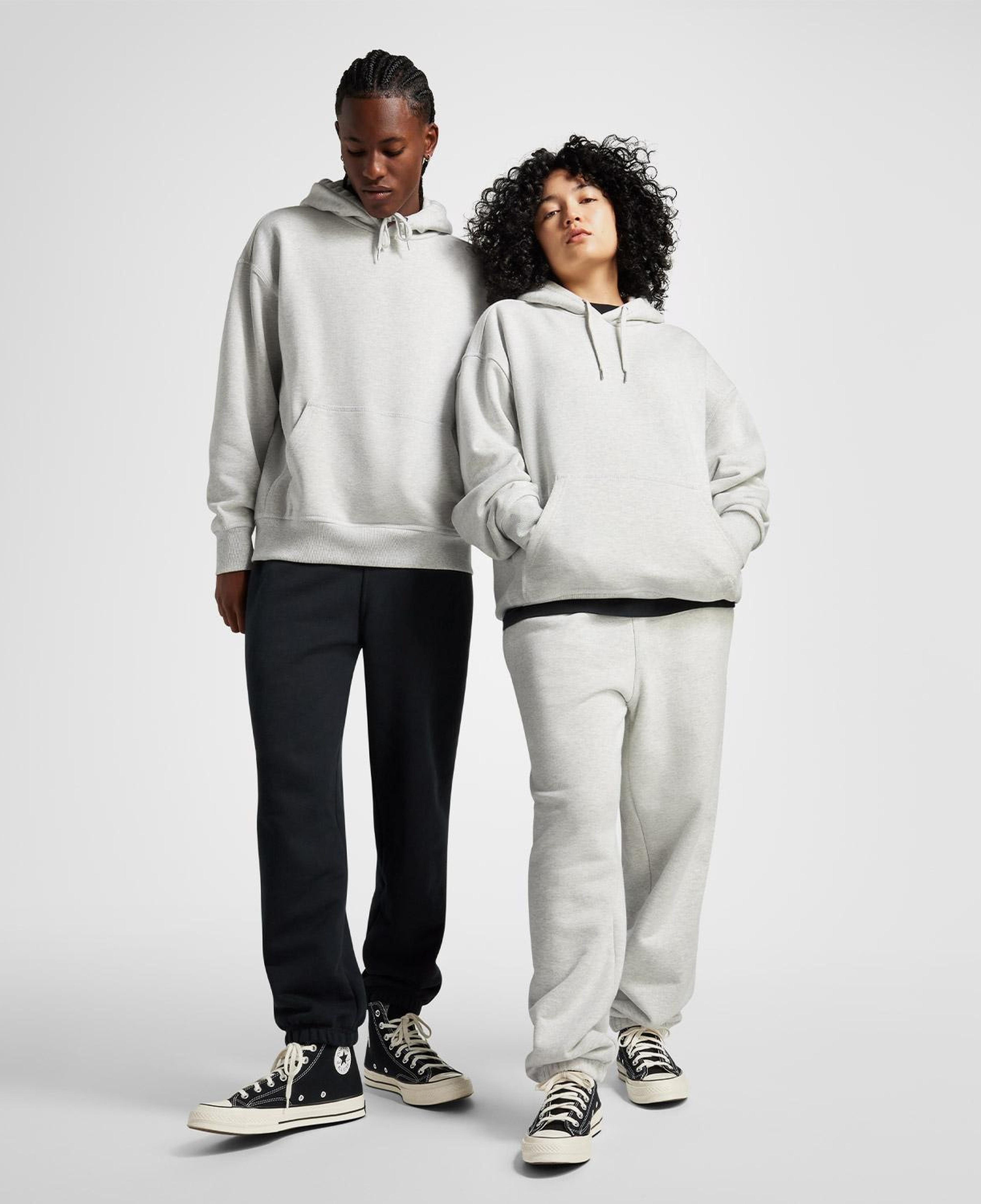 Converse Unisex Loose Fit Gri Sweatshirt