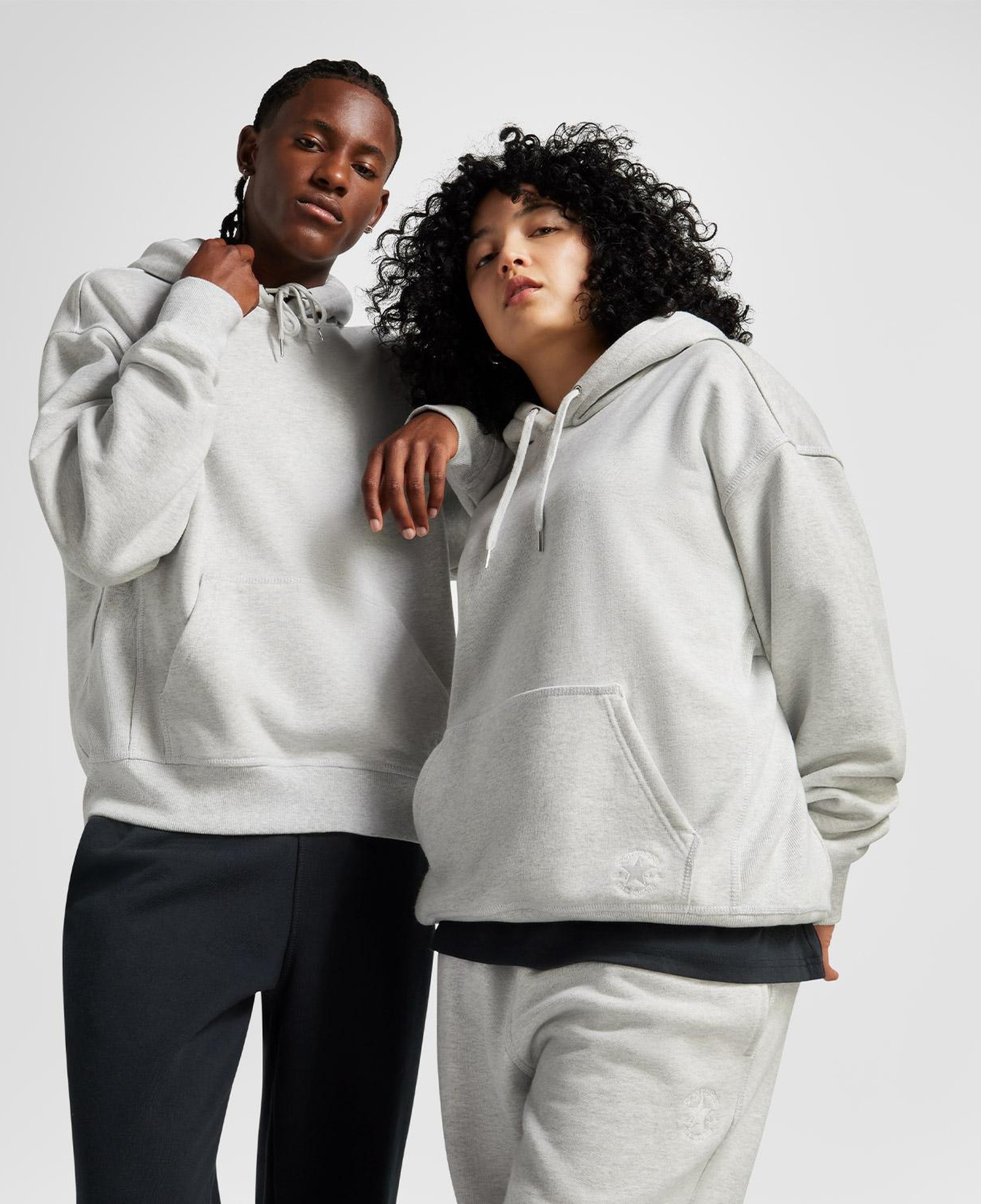 Converse Unisex Loose Fit Gri Sweatshirt