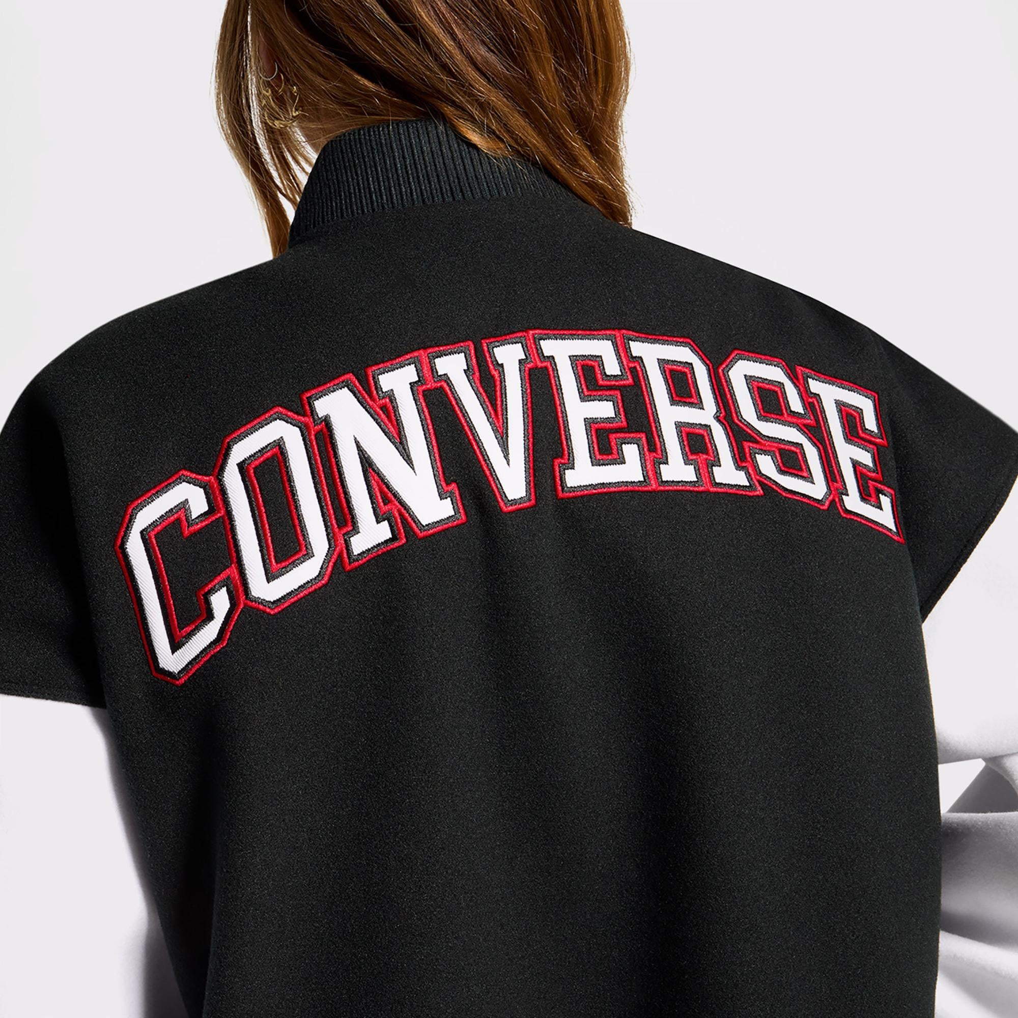 Converse Classic Kadın Dik Yaka Siyah Ceket