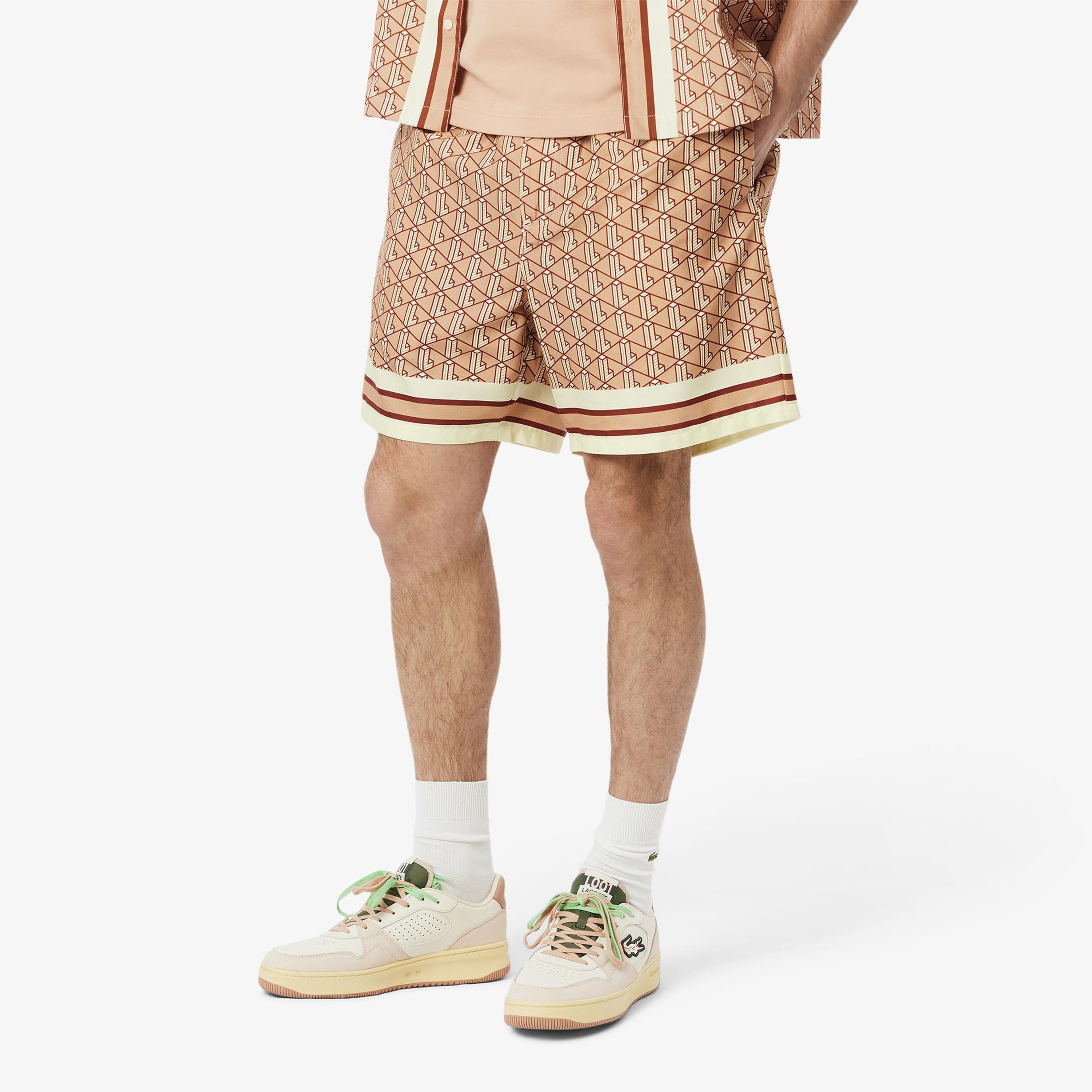Lacoste Erkek Monogram Kahverengi Şort