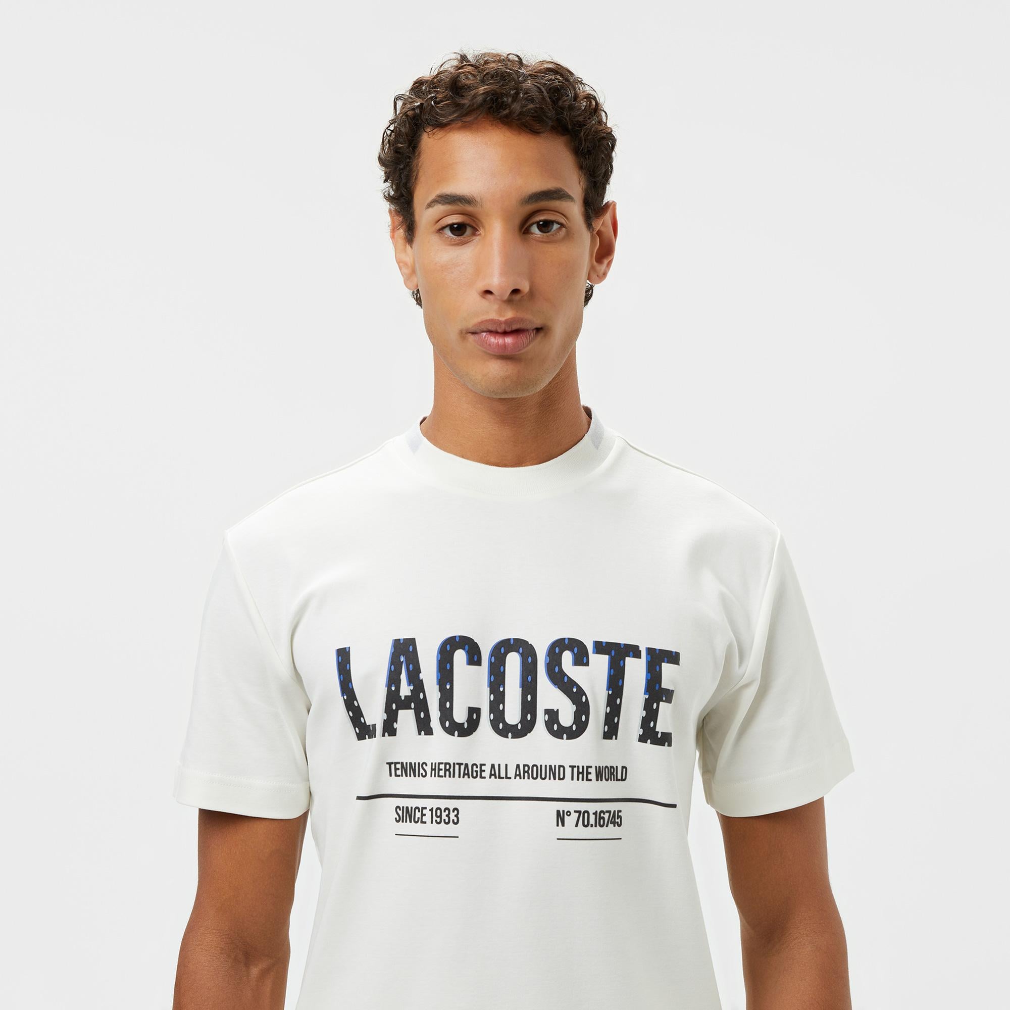 Erkek Slim Fit Bisiklet Yaka Baskılı Beyaz Modal Karışımlı T-Shirt