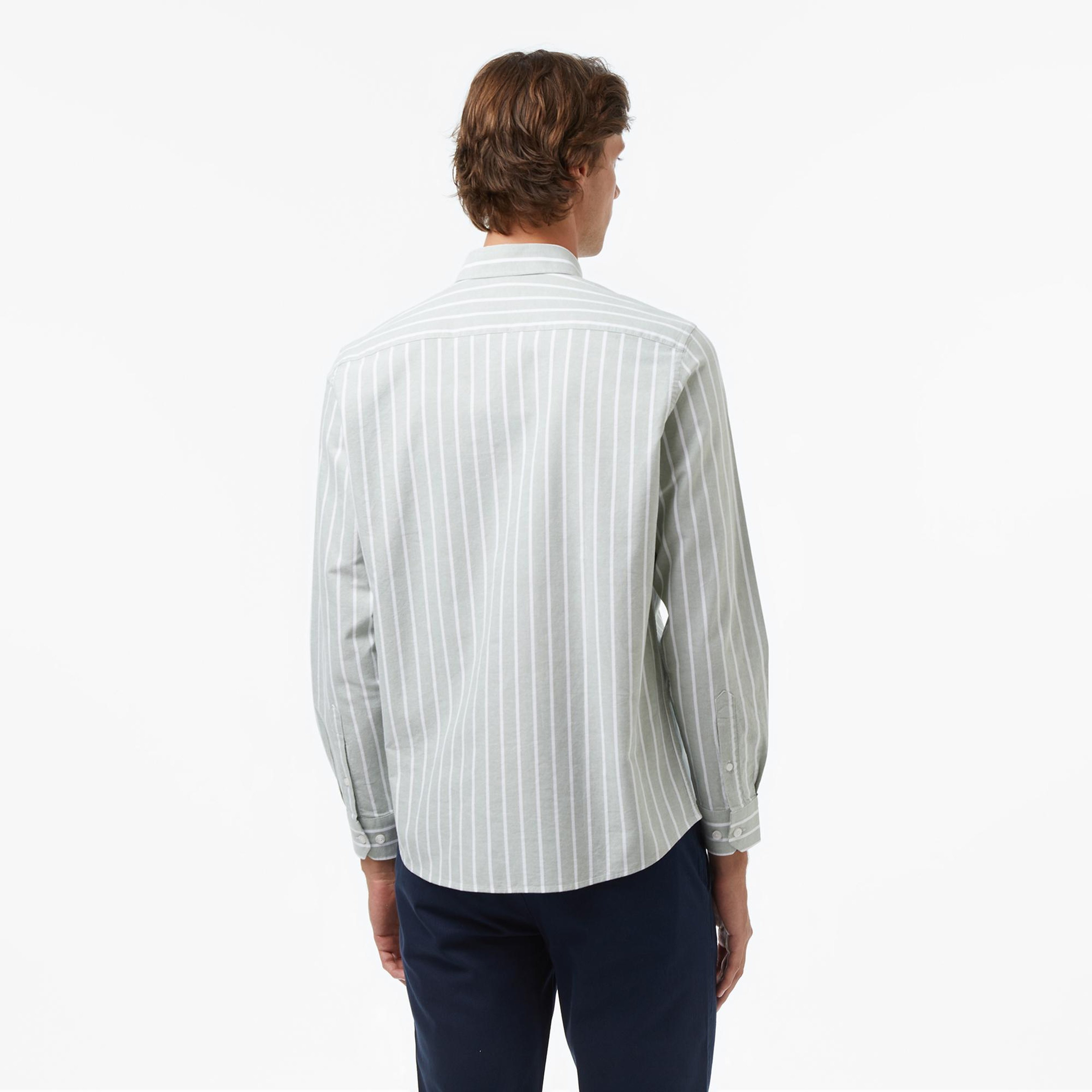Nautica Erkek Yeşil Classic Fit Çizgili Gömlek