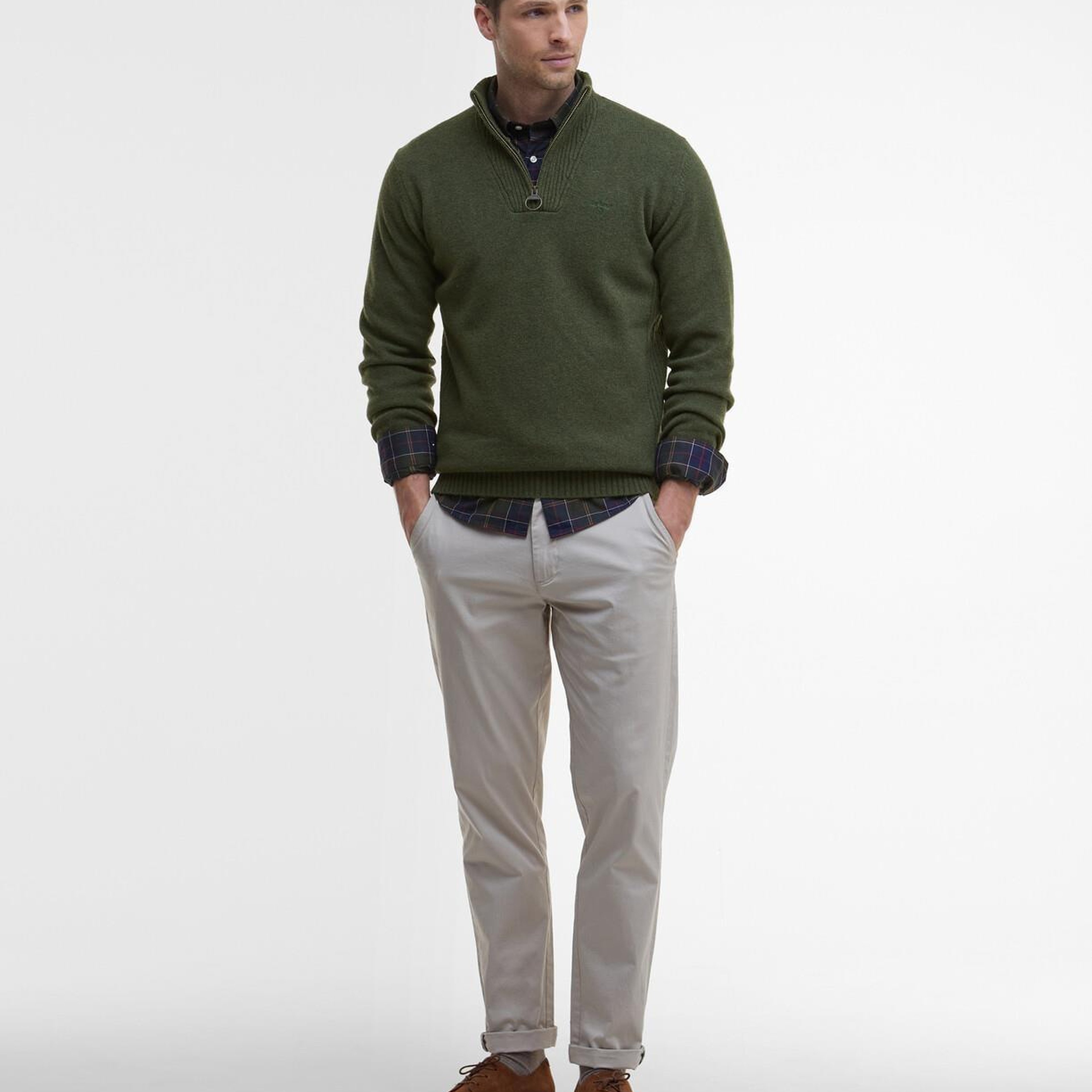 Barbour Essential Lambswool Half Zip Kazak