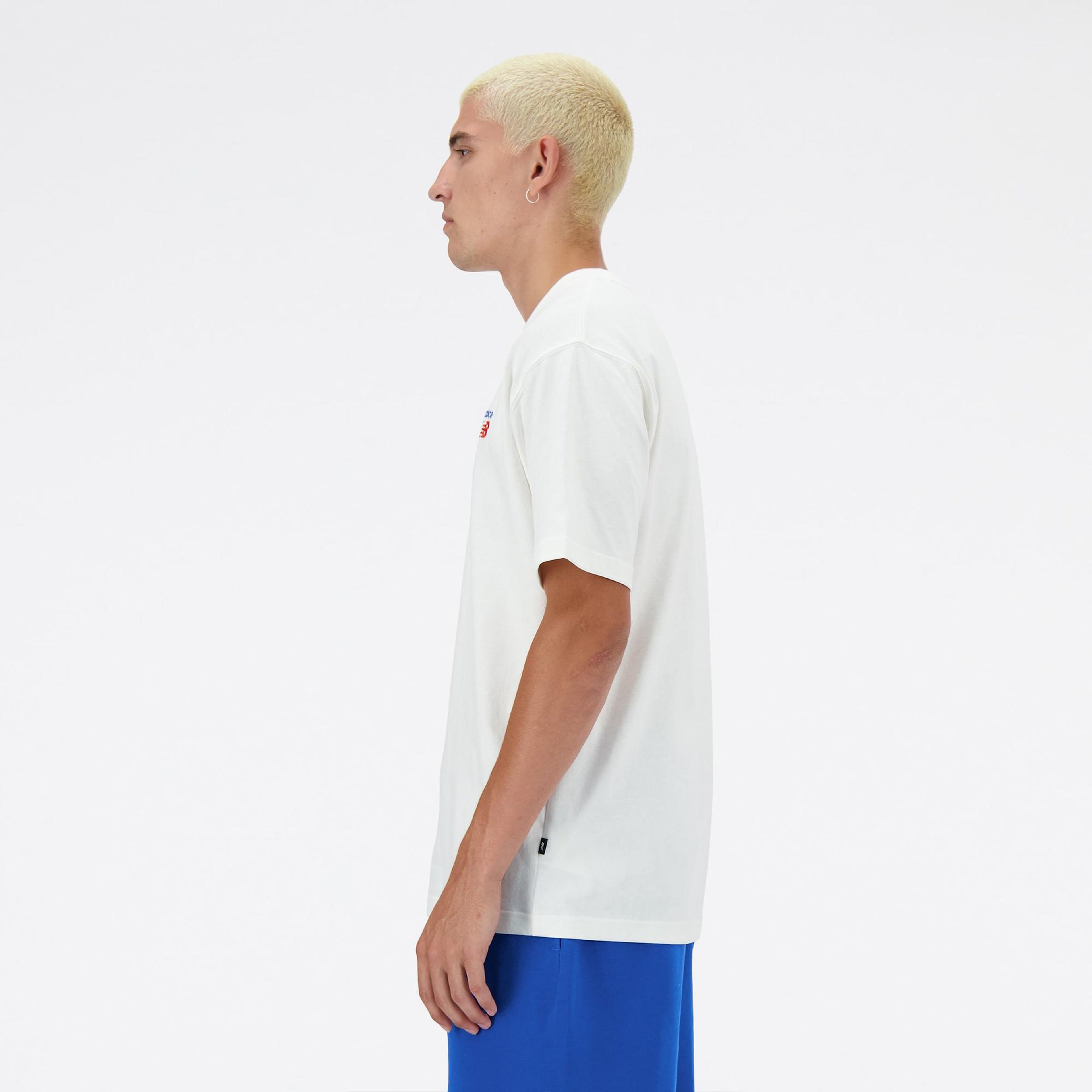 New Balance Lifestyle Erkek Beyaz T-Shirt