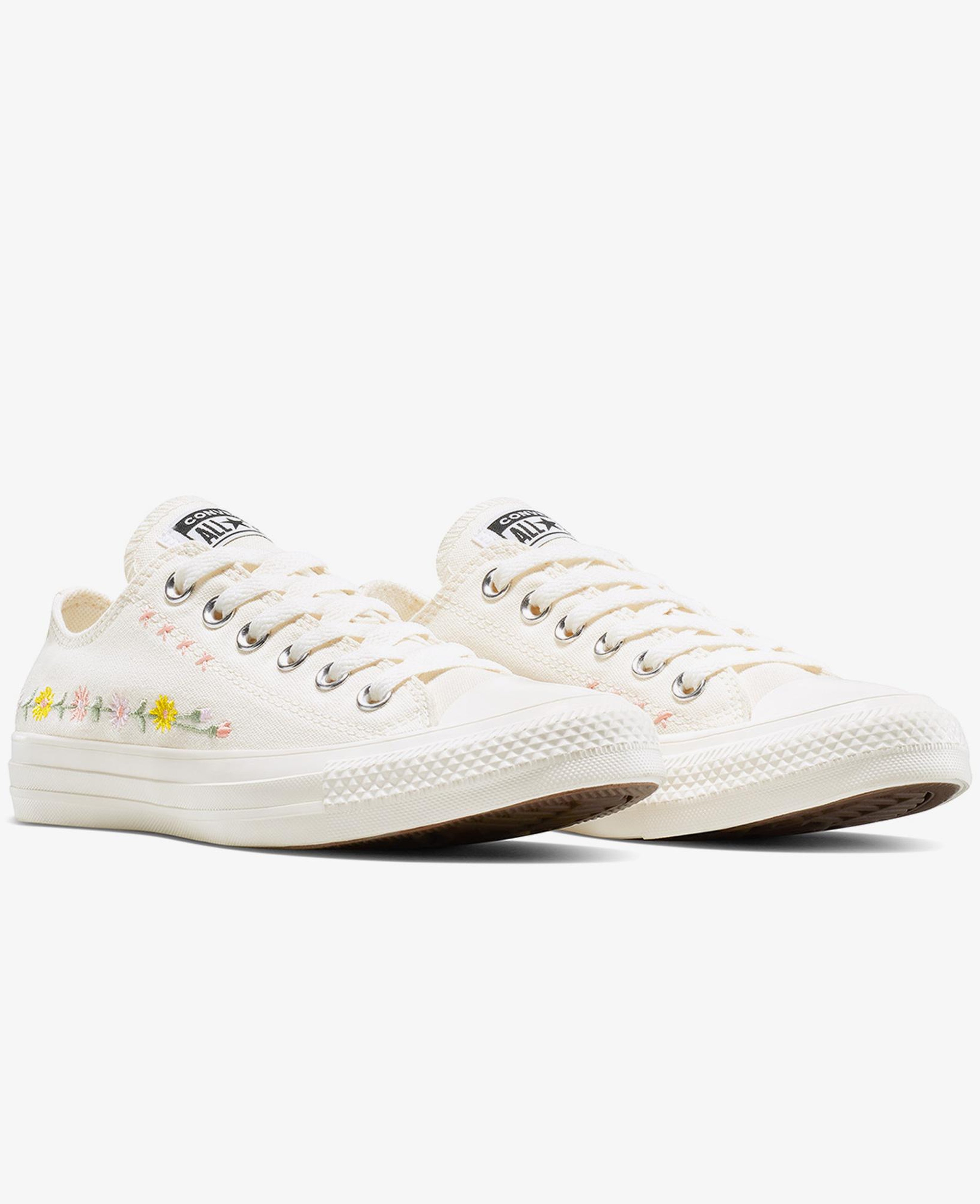 Converse Chuck Taylor Embroidered Flowers Unisex Krem Sneaker