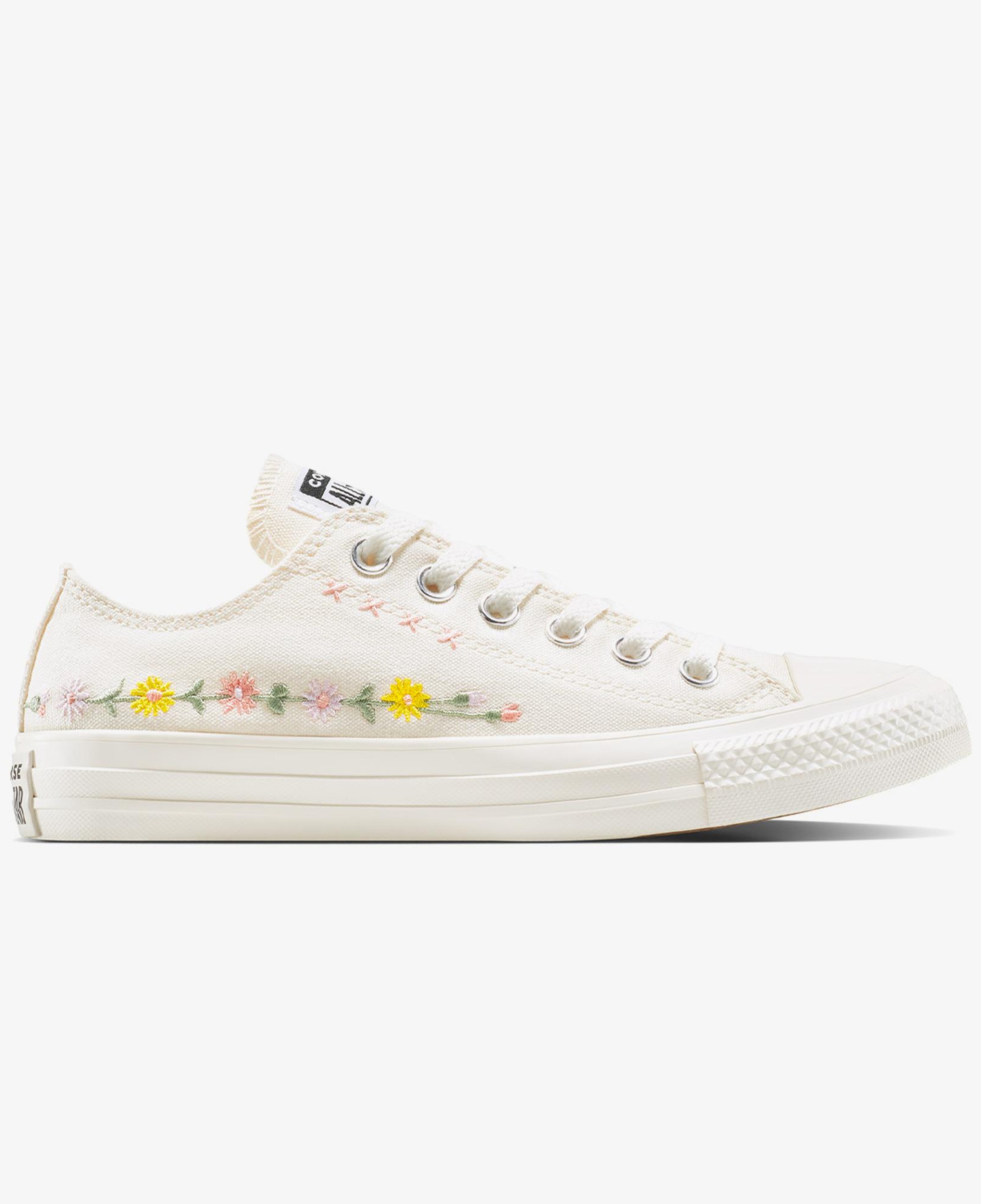 Converse Chuck Taylor Embroidered Flowers Unisex Krem Sneaker