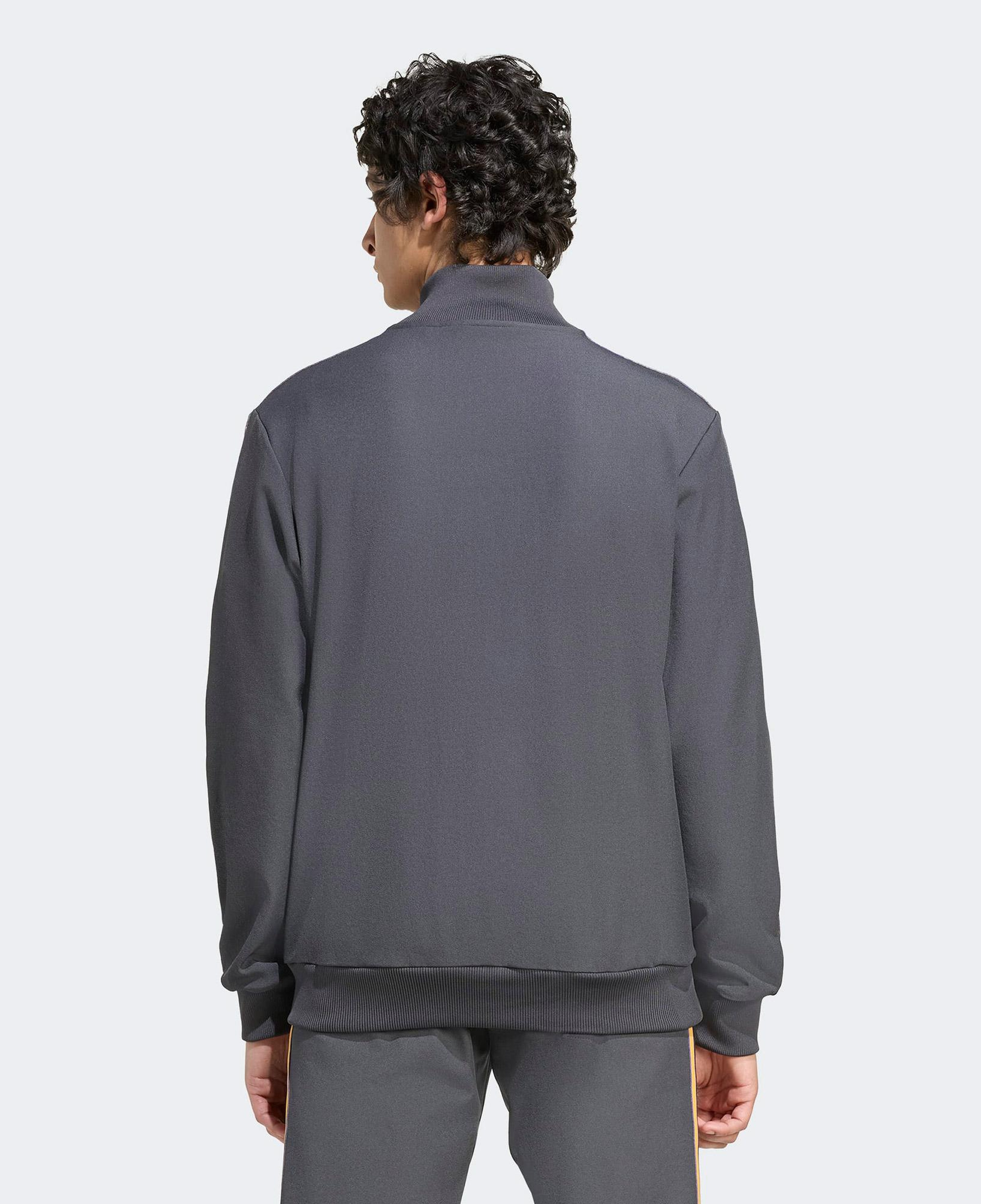 adidas Manchester United Terrace Icons Erkek Koyu Gri Fermuarlı Sweatshirt
