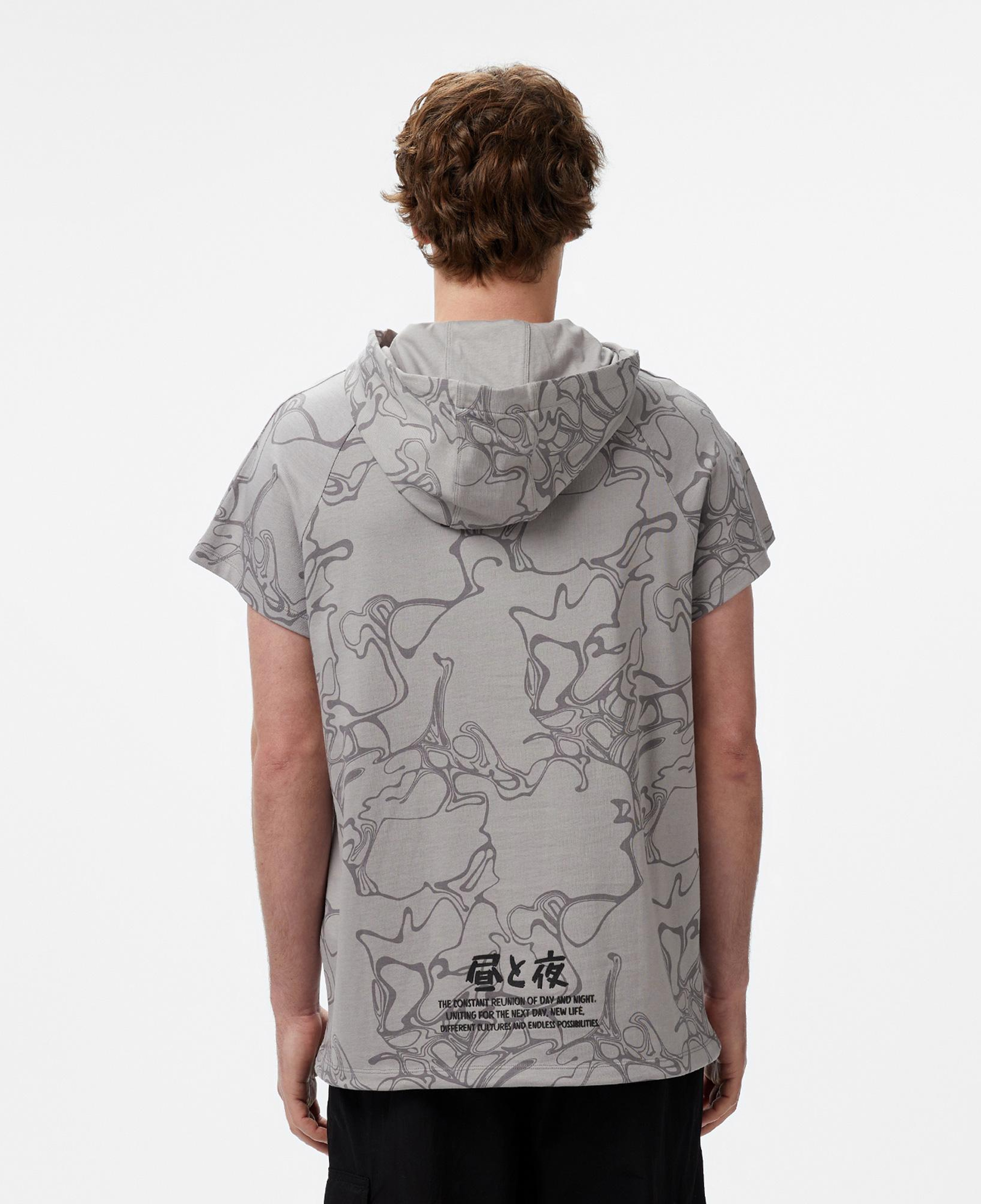 UNITED4 Towada Erkek Gri Yarım Kollu Hoodie