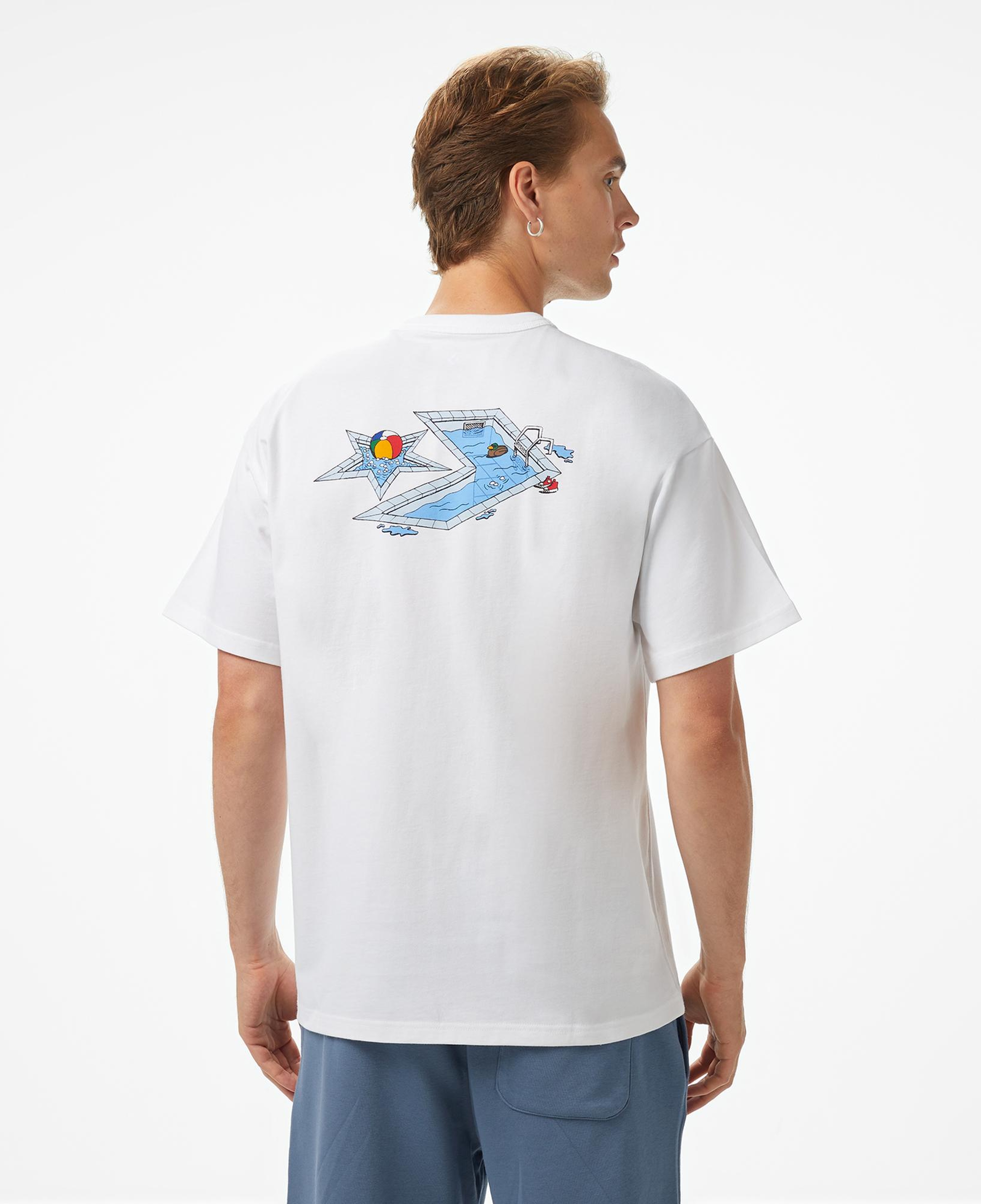 Converse Pool Side Star Chevron Erkek Beyaz T-Shirt