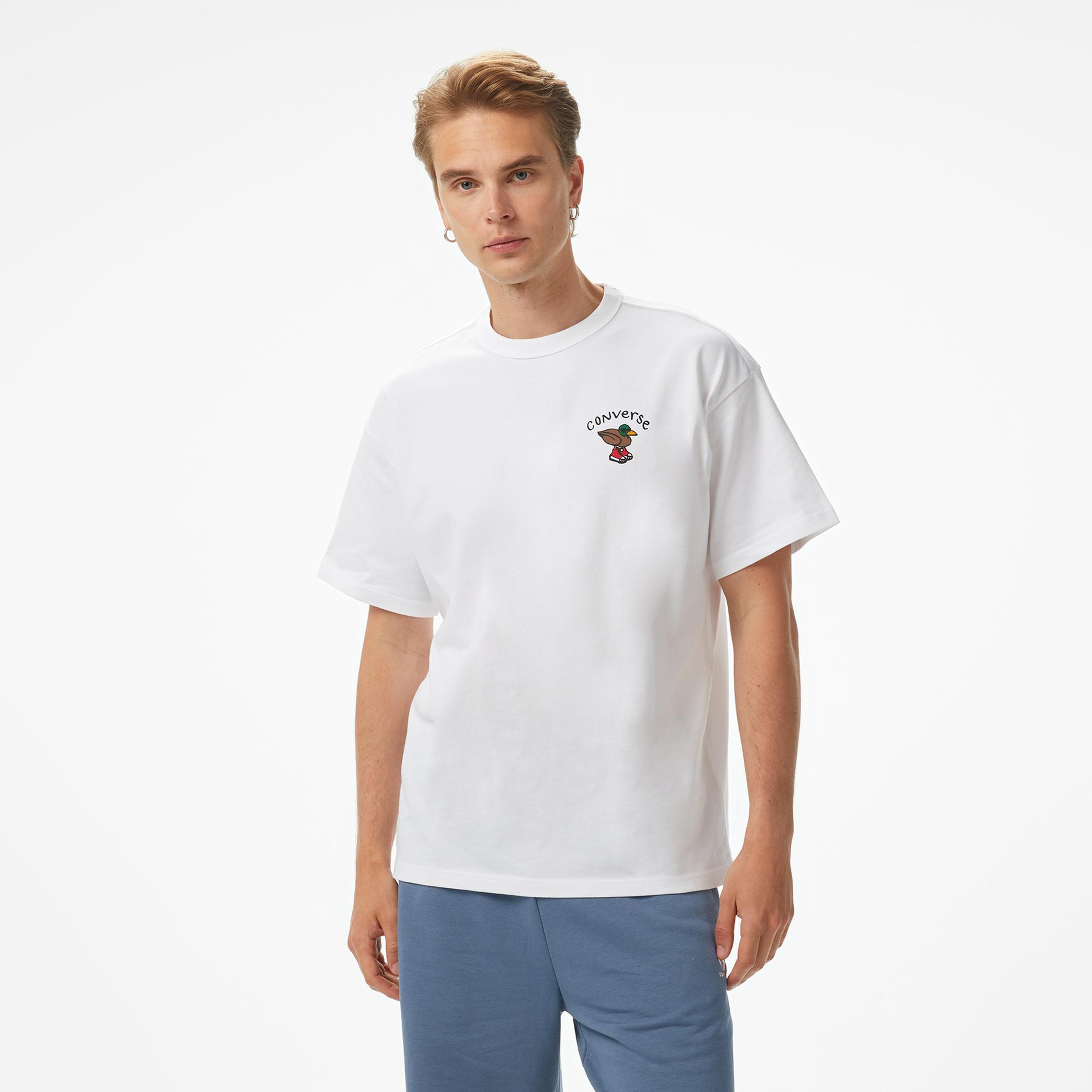 Converse Pool Side Star Chevron Erkek Beyaz T-Shirt