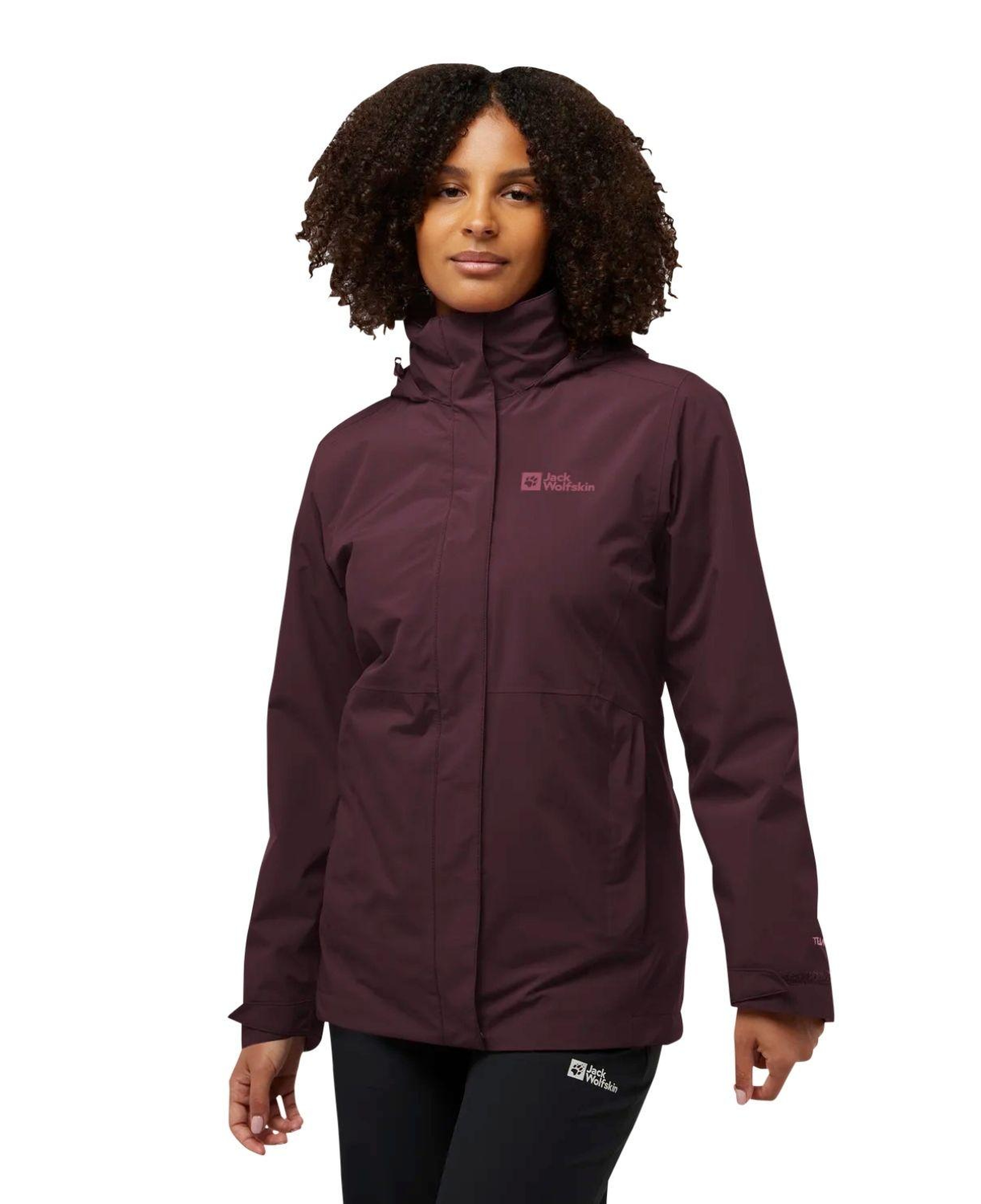 Jack Wolfskin Rotwand 3in1 Kadın Mor Outdoor Ceketi