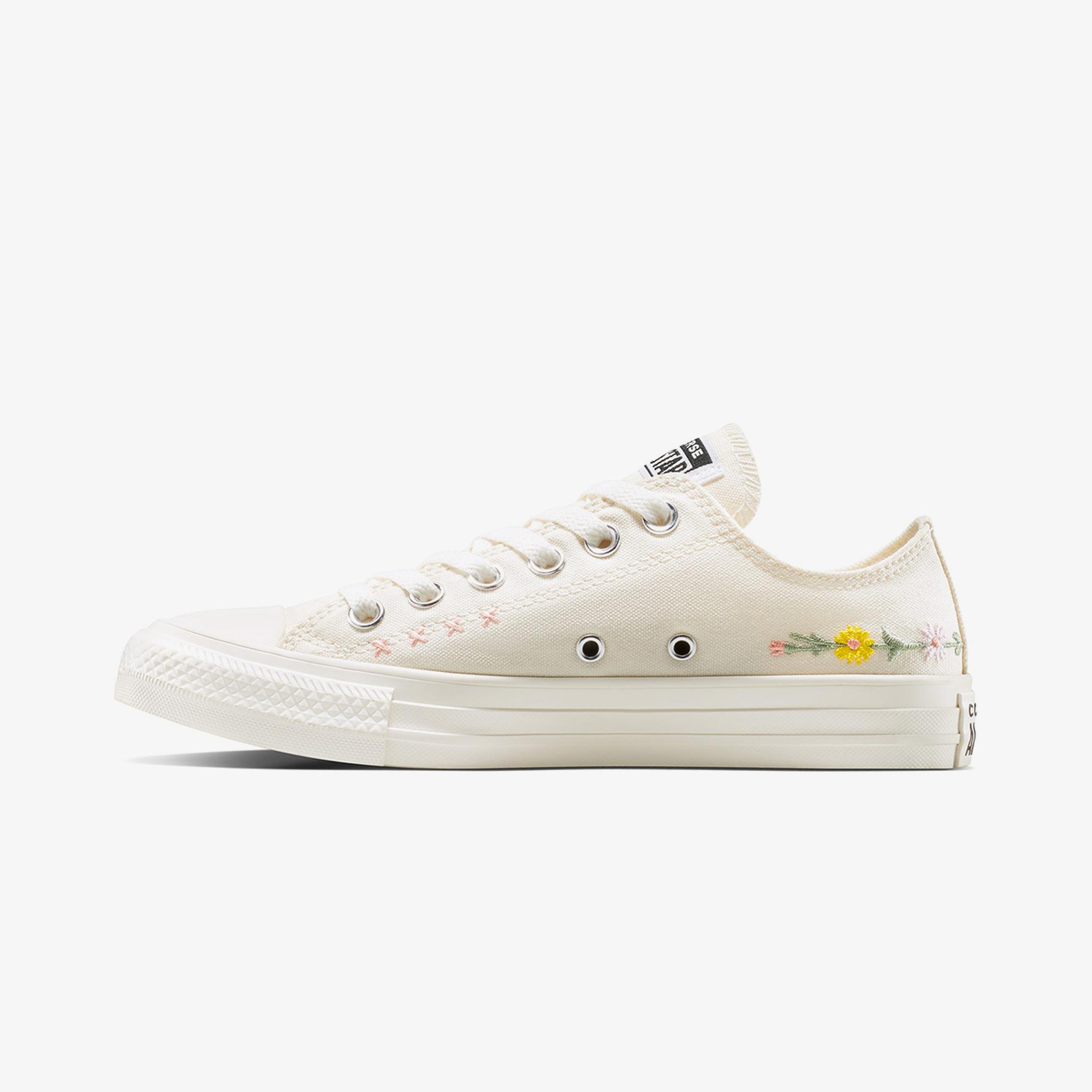 Converse Chuck Taylor Embroidered Flowers Unisex Krem Sneaker