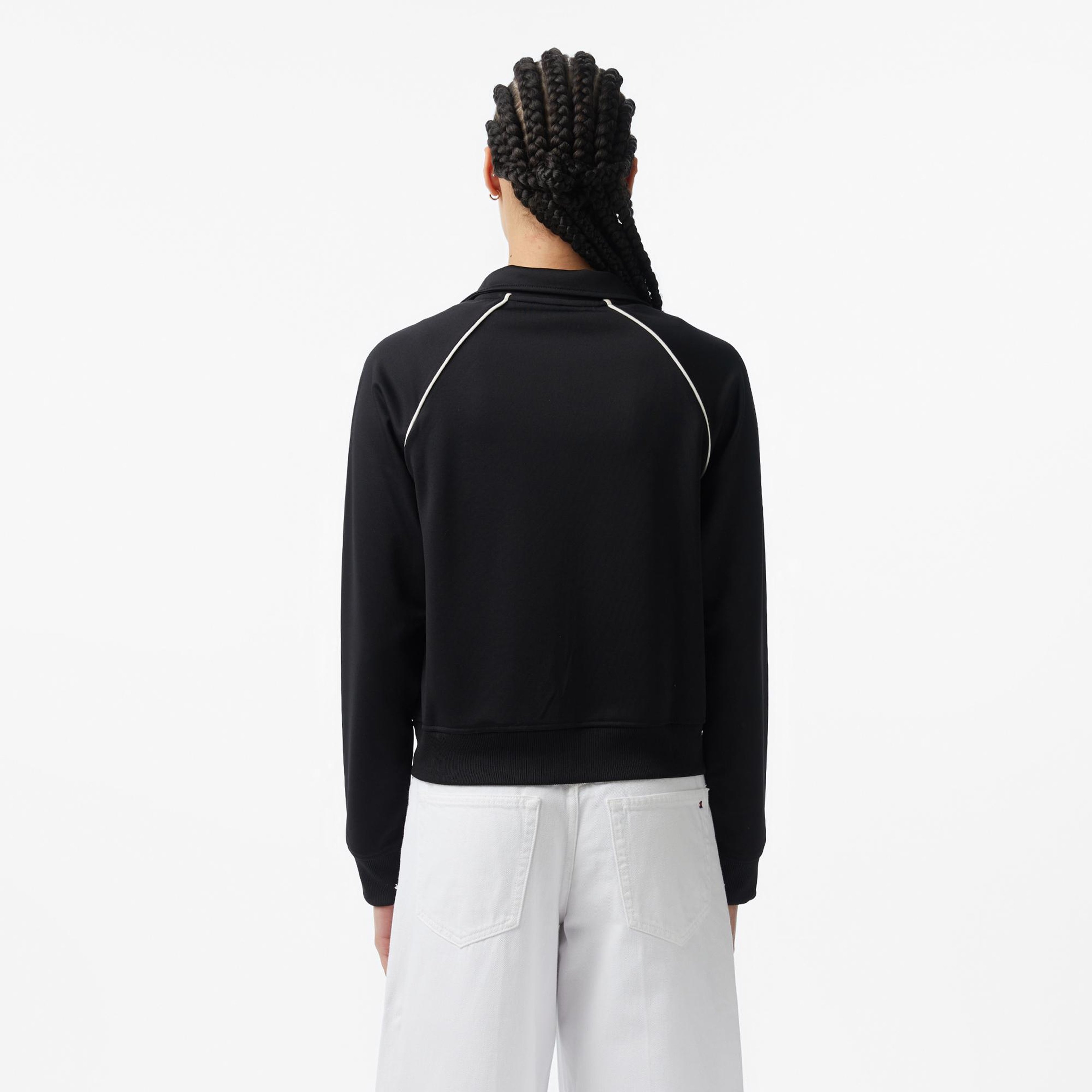 Tommy Hilfiger Jeans Badge Interlock Knit Track Kadın Siyah Ceket
