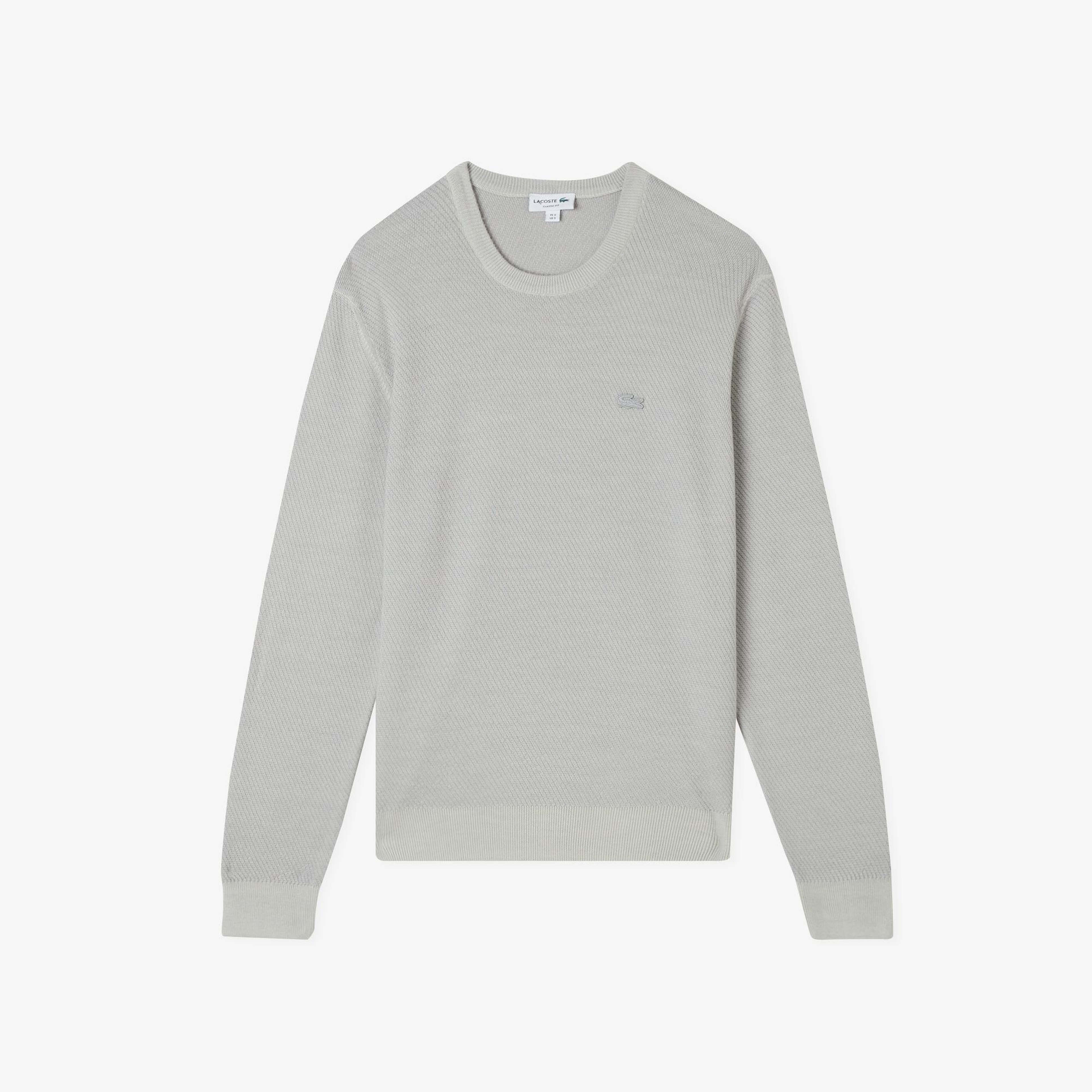 Erkek Classic Fit Bisiklet Yaka Yün Gri Kazak