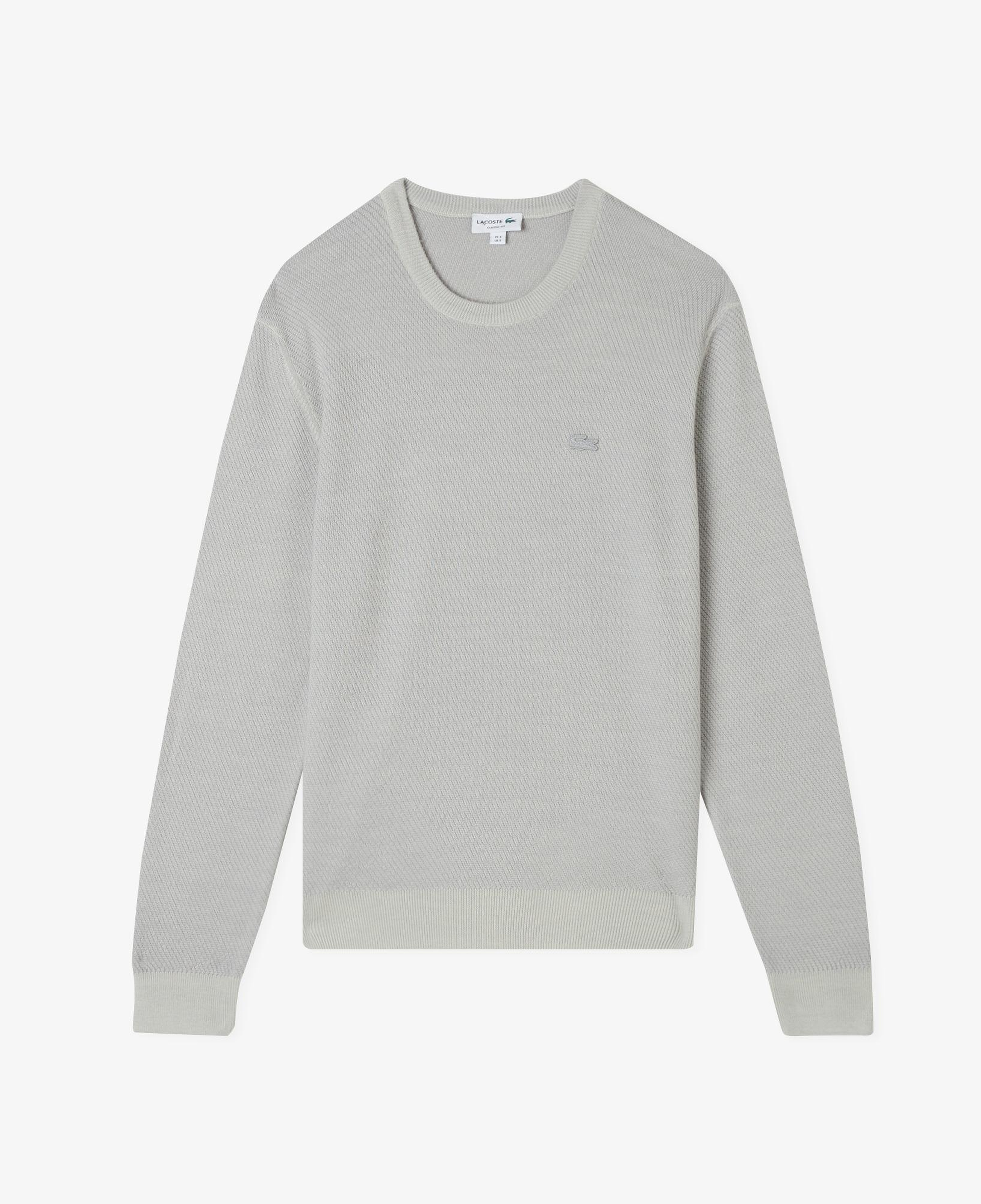 Erkek Classic Fit Bisiklet Yaka Yün Gri Kazak