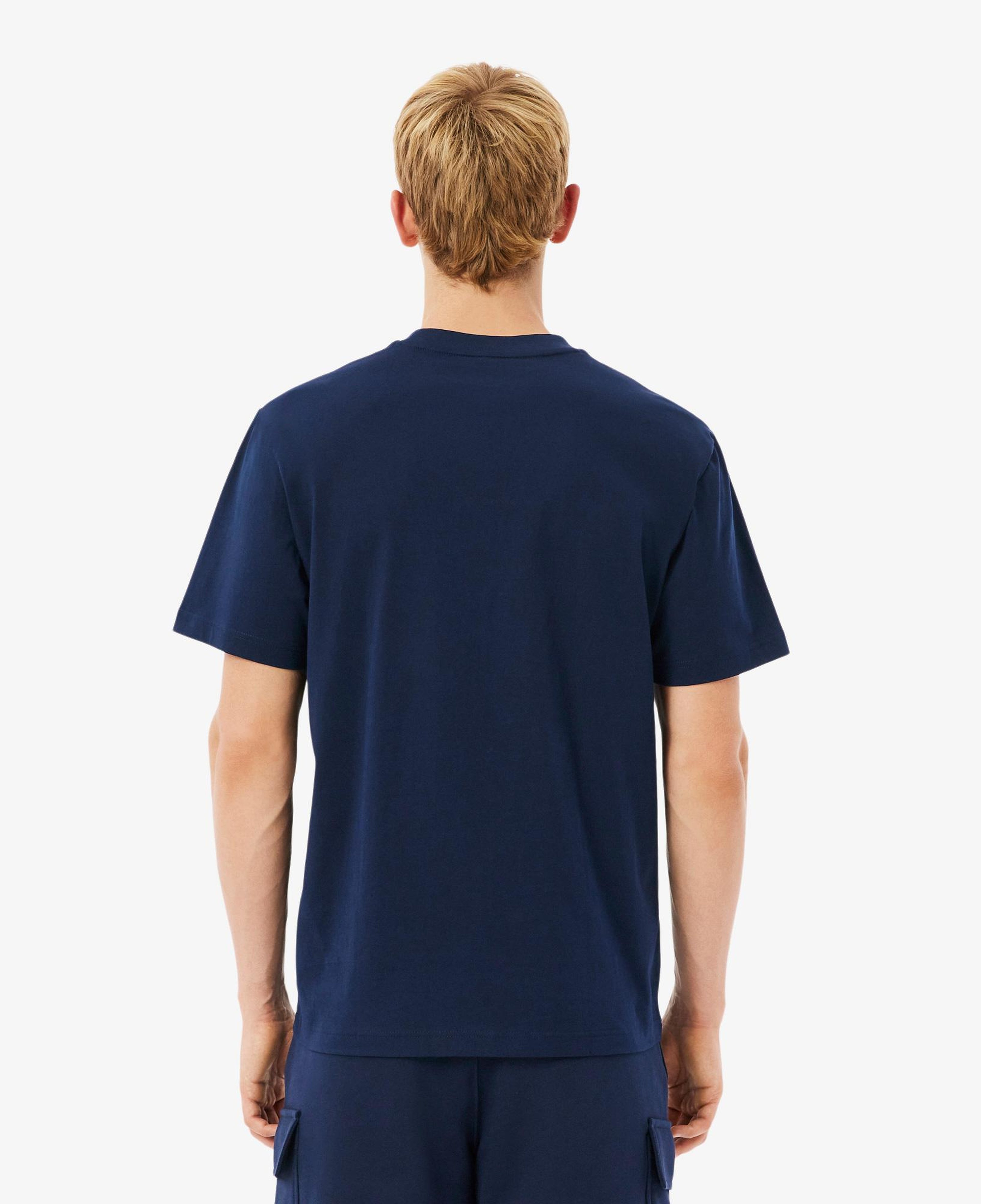 Lacoste Classic Fit Bisiklet Yaka Renk Bloklu Erkek Lacivert T-Shirt