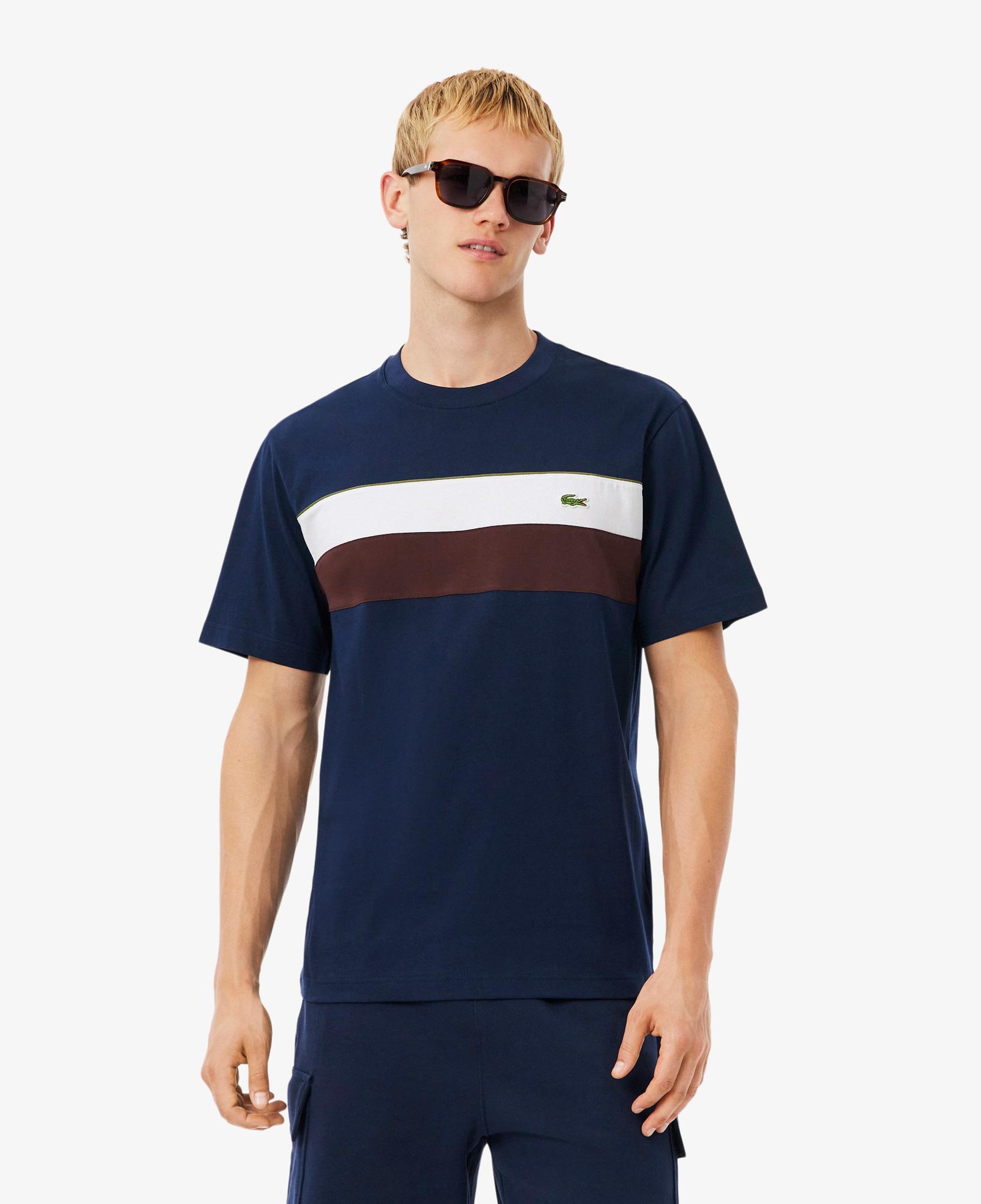 Lacoste Classic Fit Bisiklet Yaka Renk Bloklu Erkek Lacivert T-Shirt
