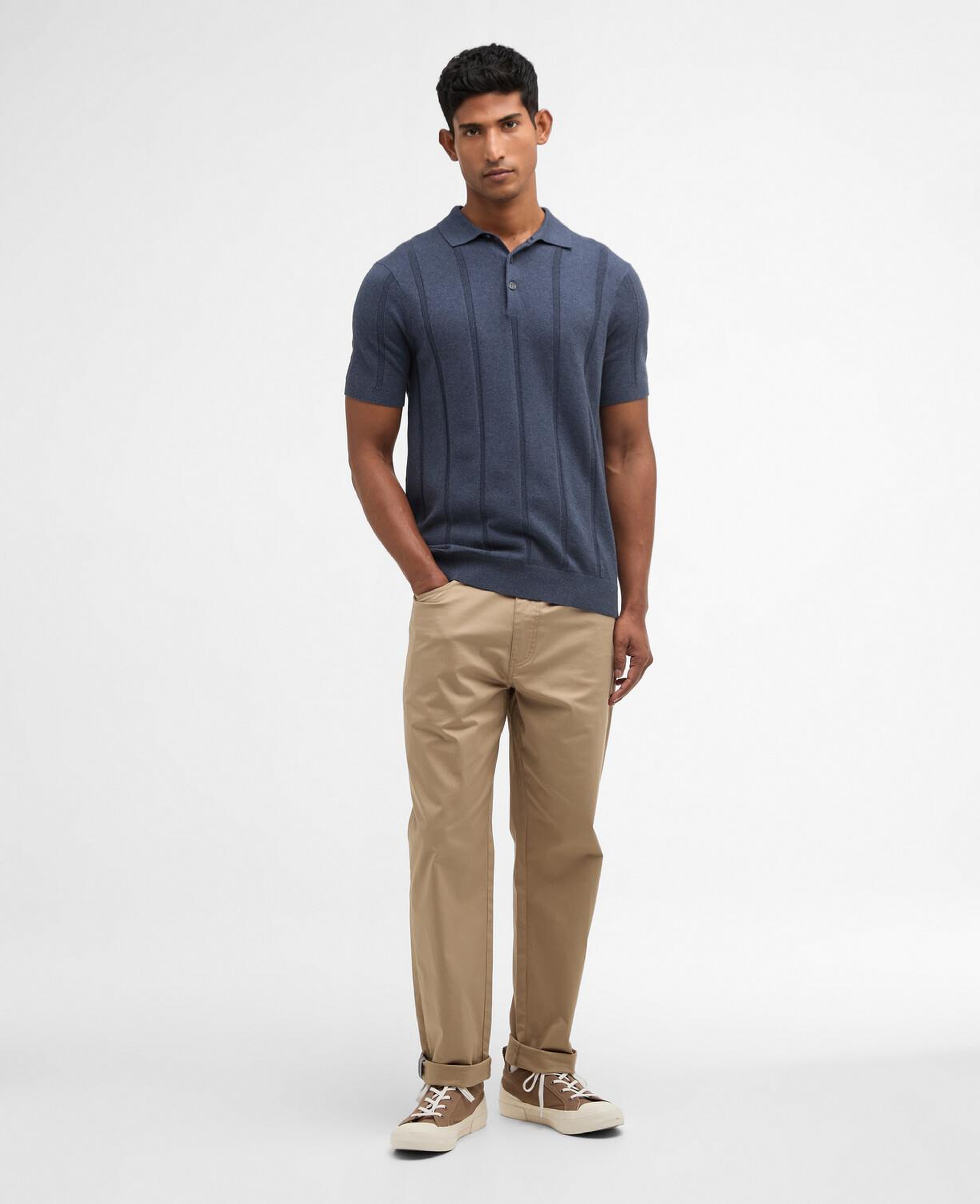 Barbour Wellburn Knitted Triko Polo Yaka