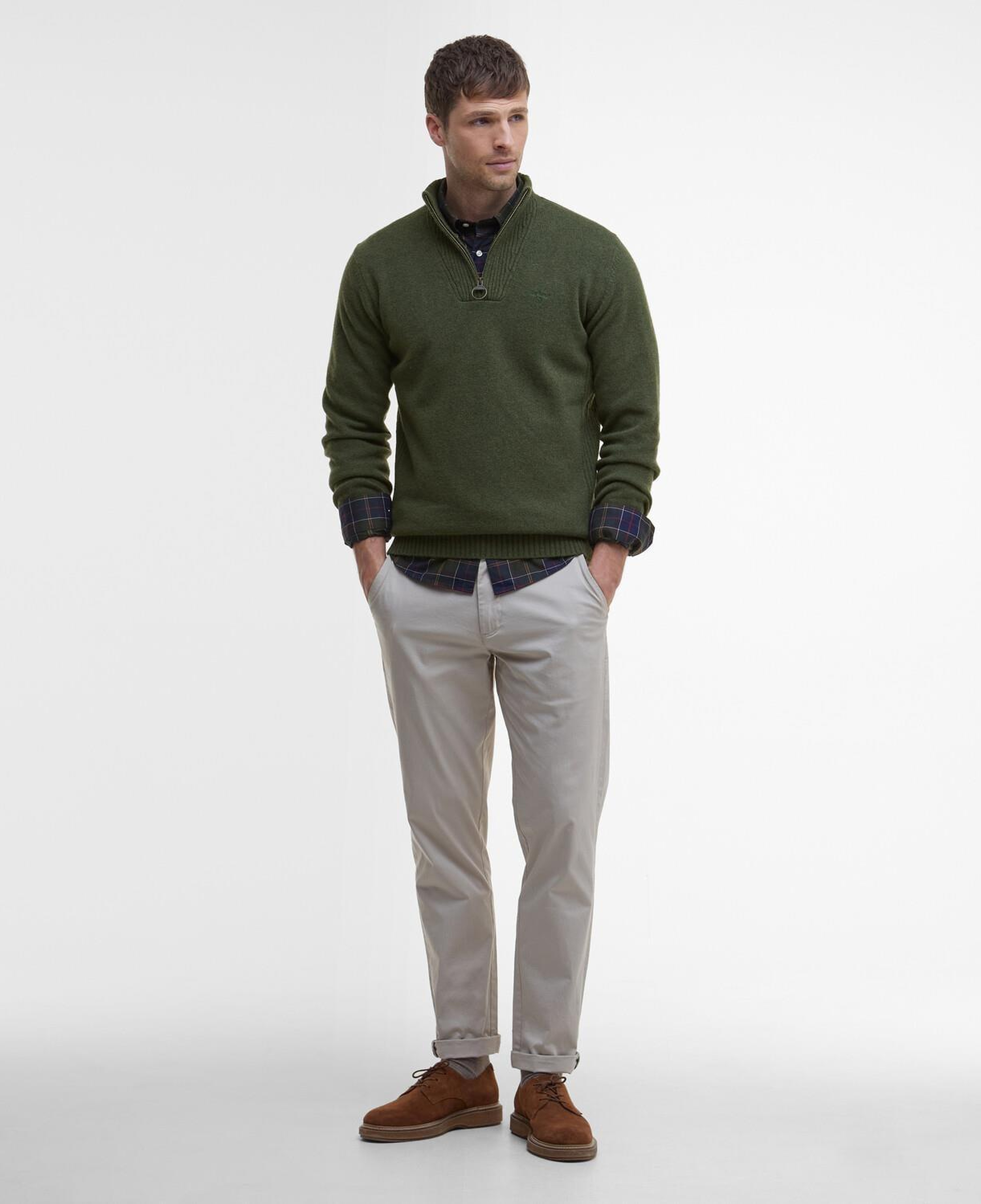 Barbour Essential Lambswool Half Zip Kazak