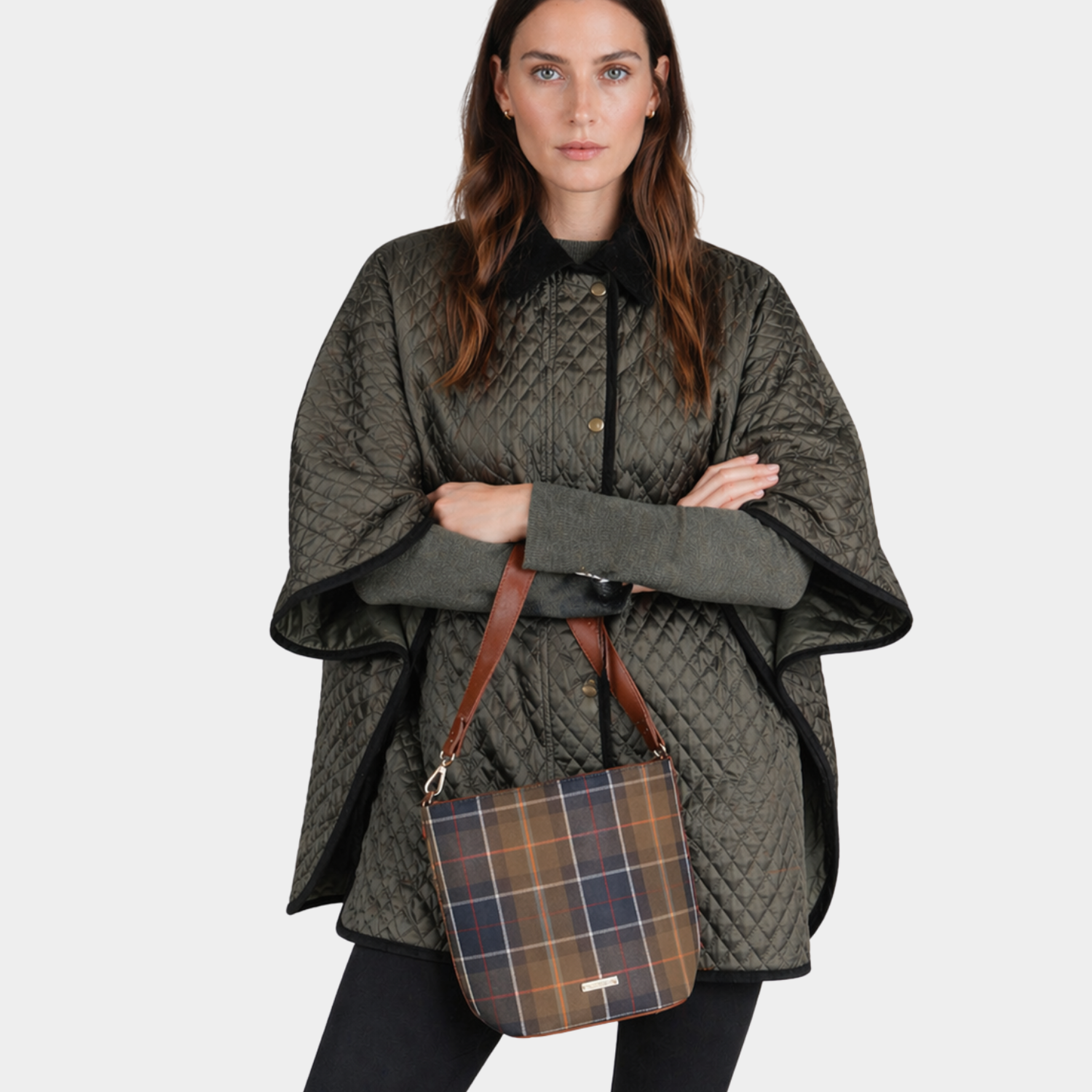 Barbour Cedar Tartan Bucket Kol Çantası