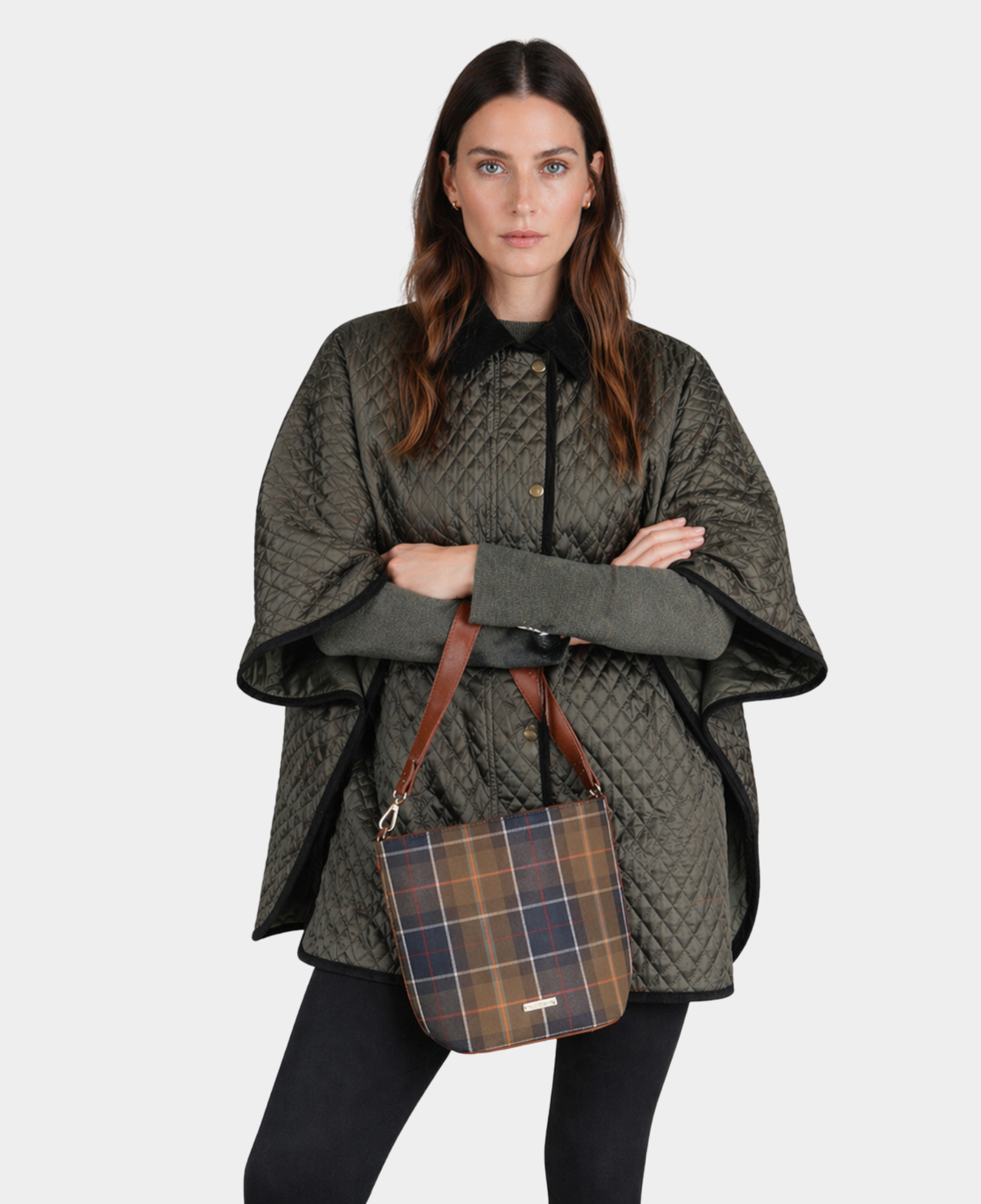 Barbour Cedar Tartan Bucket Kol Çantası