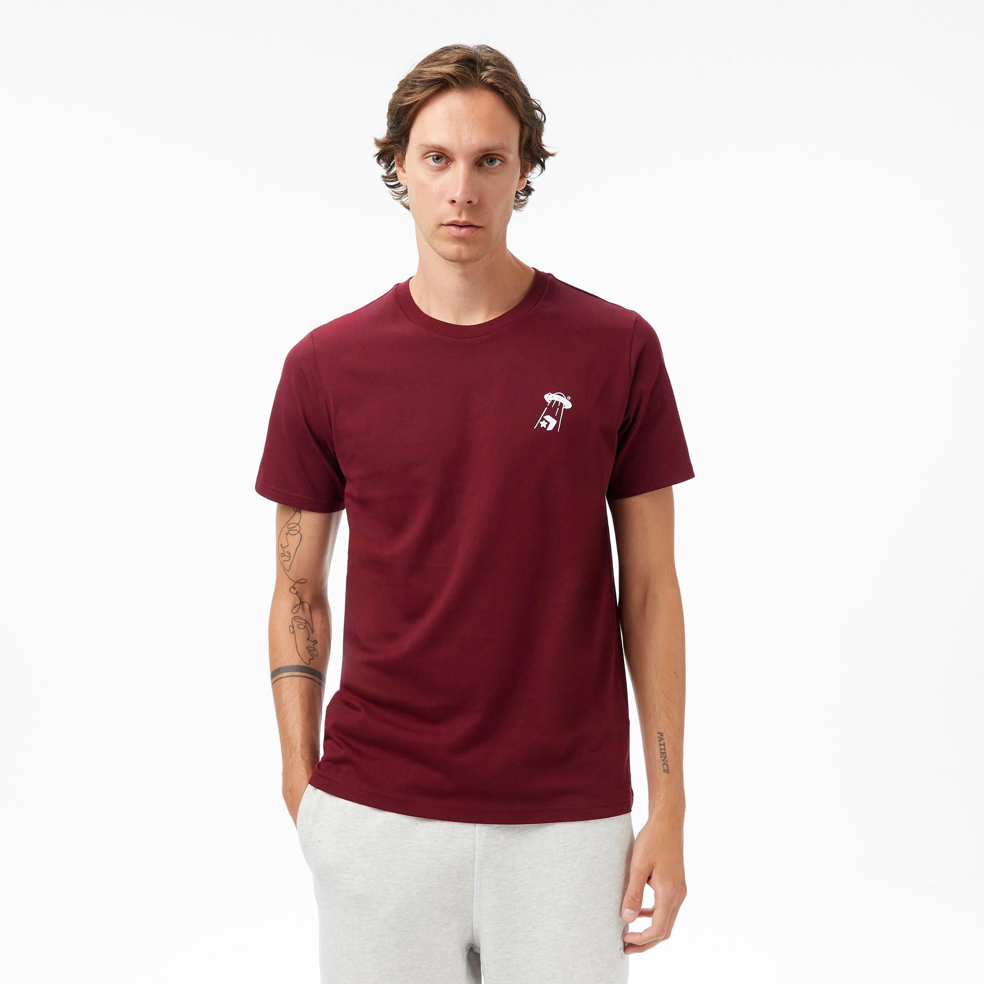 Converse Baskılı Erkek Bordo T-Shirt