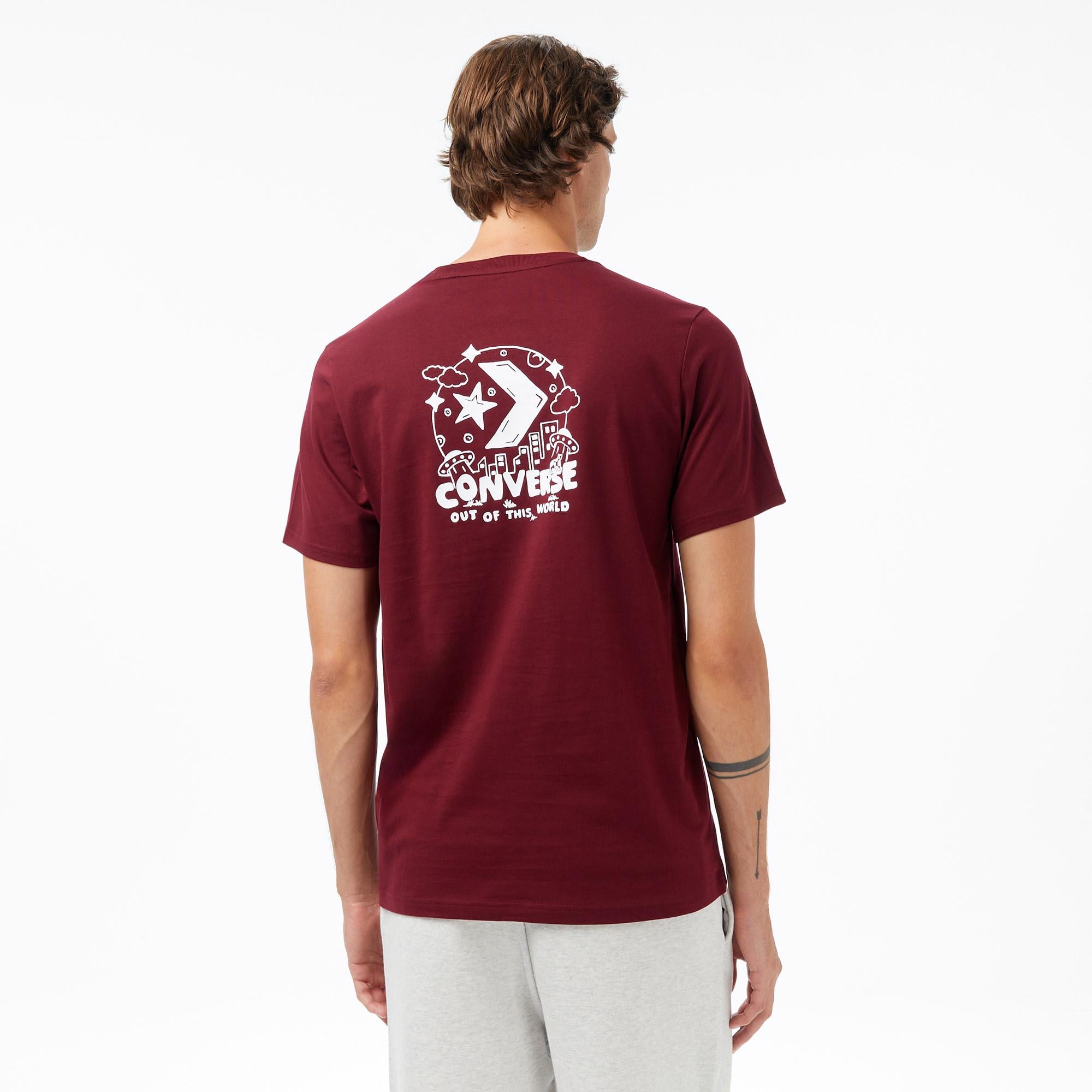 Converse Baskılı Erkek Bordo T-Shirt