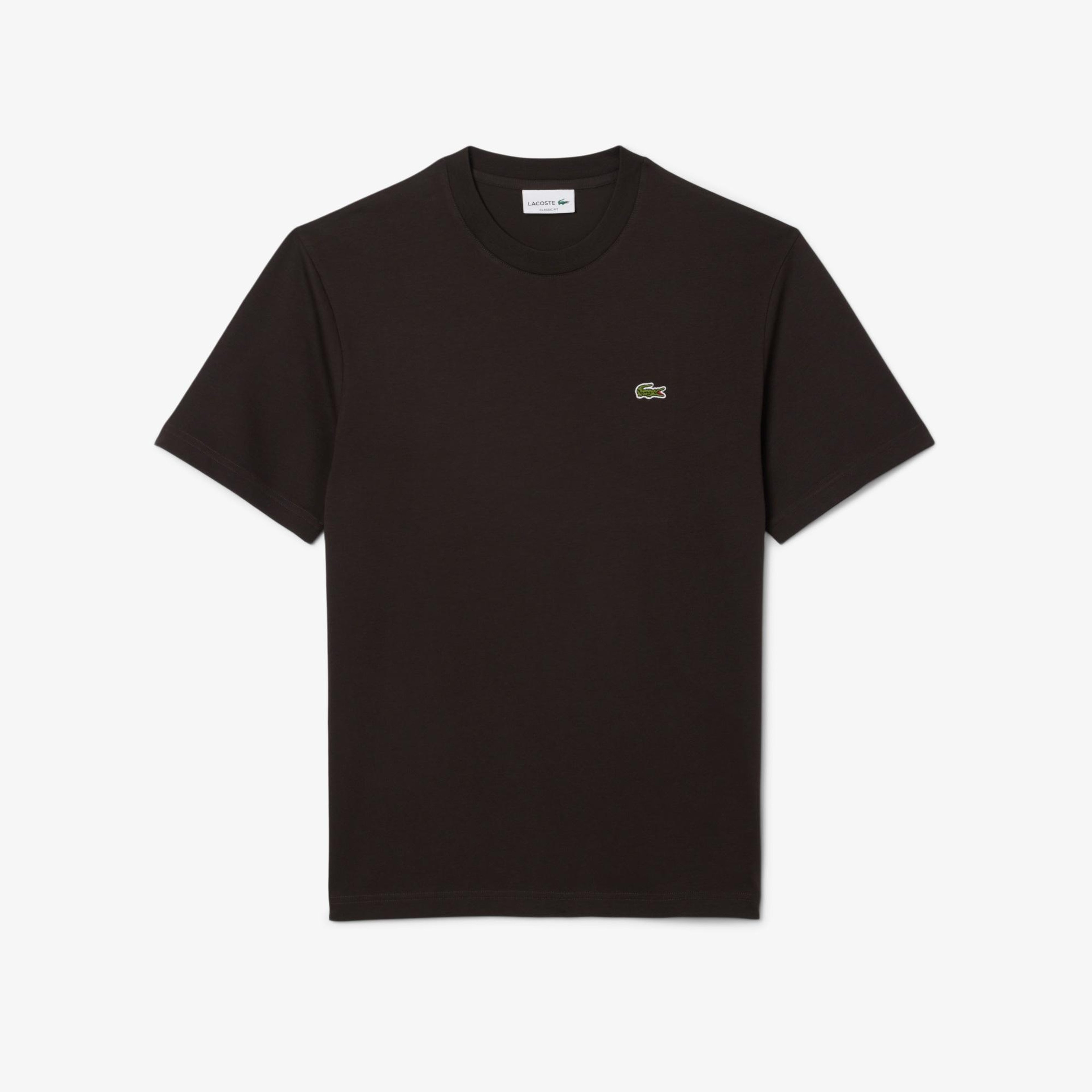 Erkek Classic Fit Bisiklet Yaka Kahverengi T-Shirt