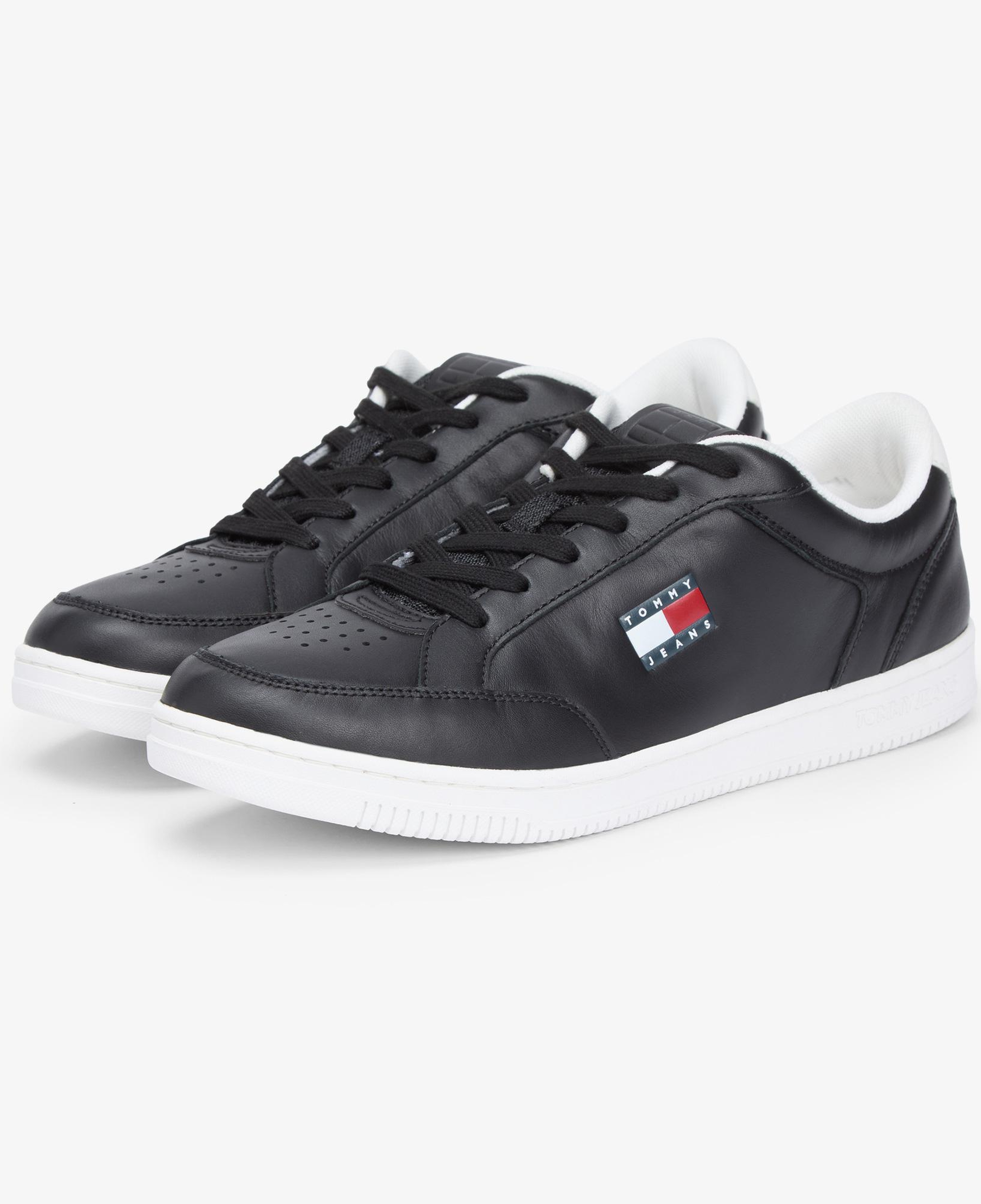 Tommy Hilfiger Cupsole Deri Erkek Siyah Spor Ayakkabı