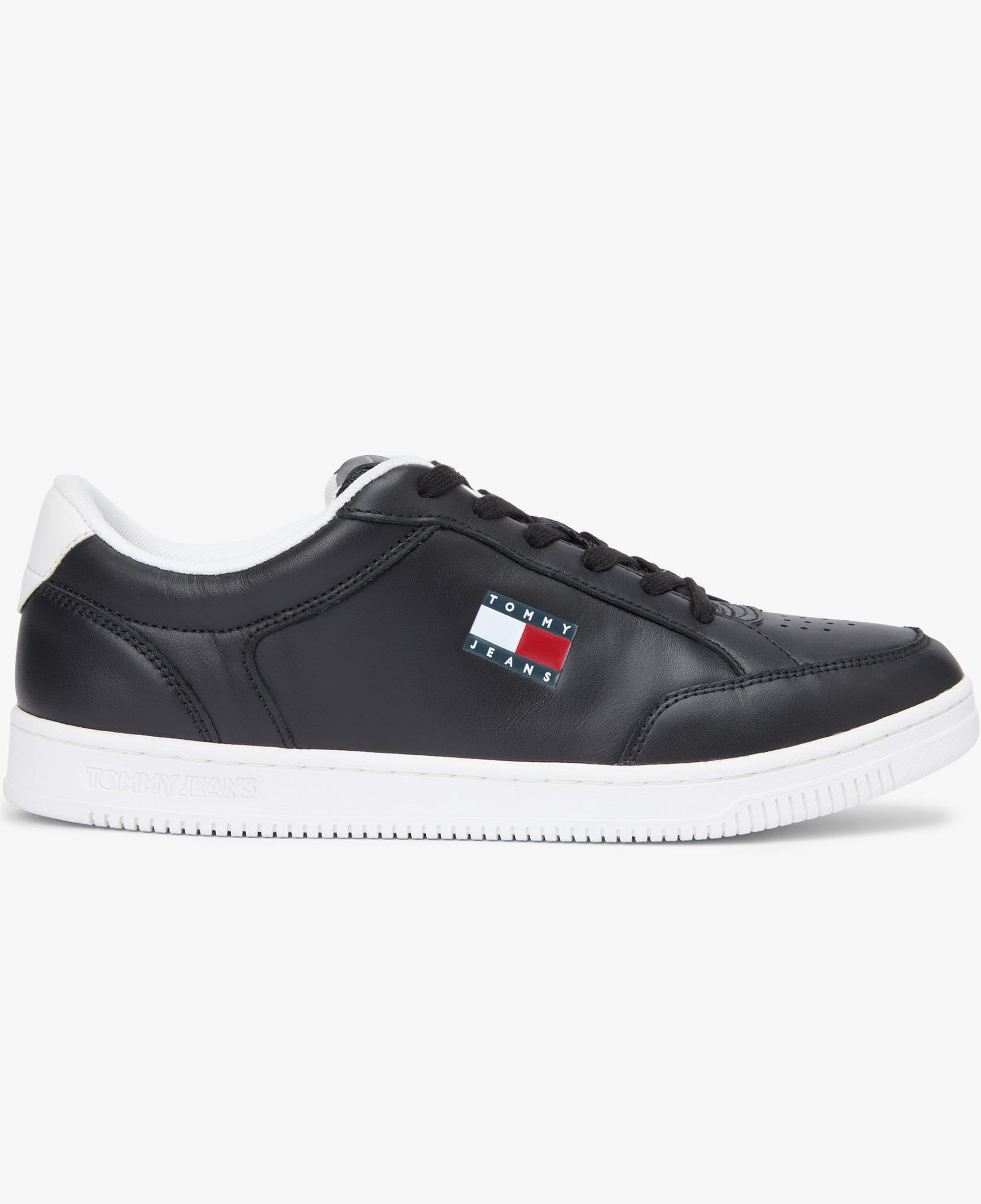 Tommy Hilfiger Cupsole Deri Erkek Siyah Spor Ayakkabı