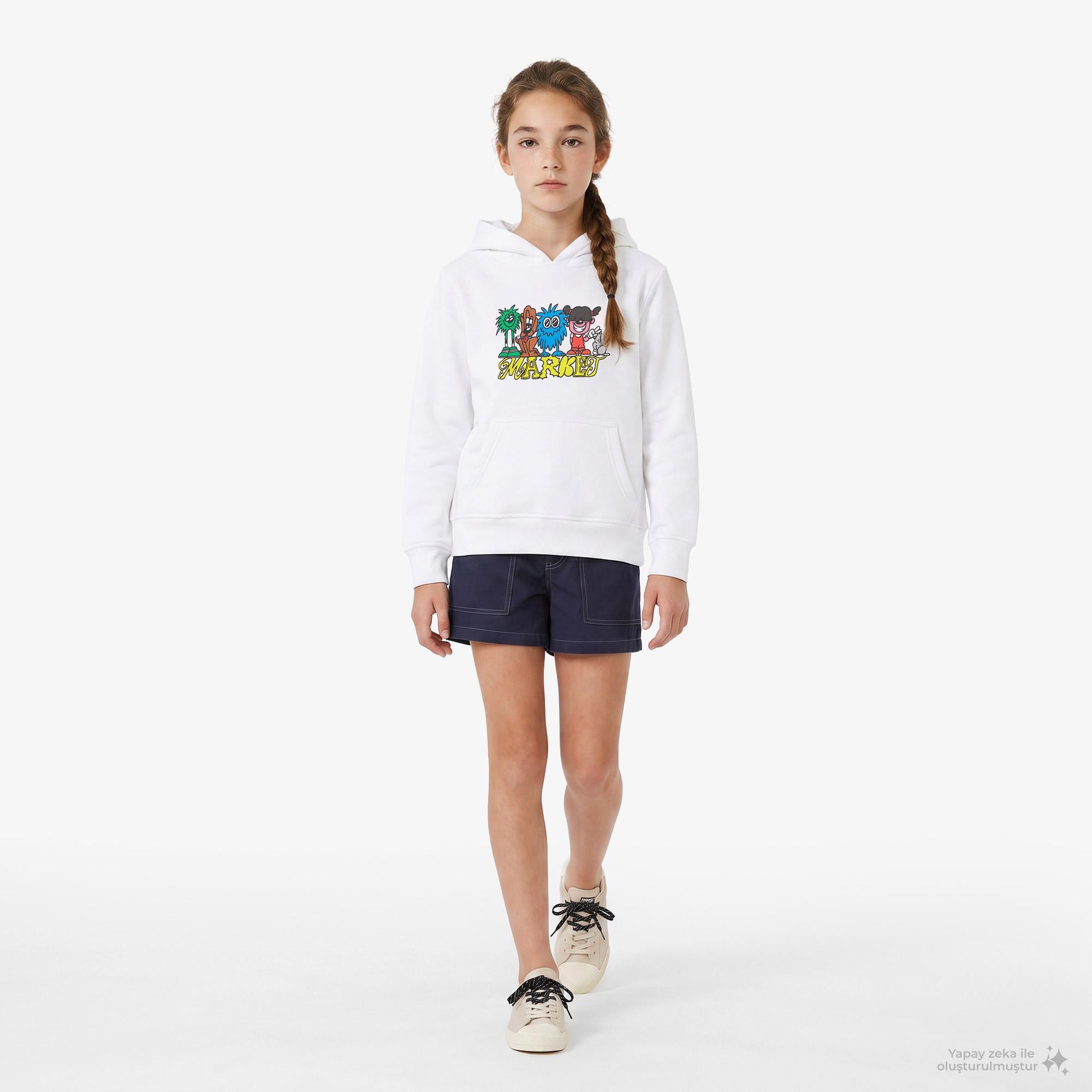 Mini Market My Squad Çocuk Beyaz Hoodie