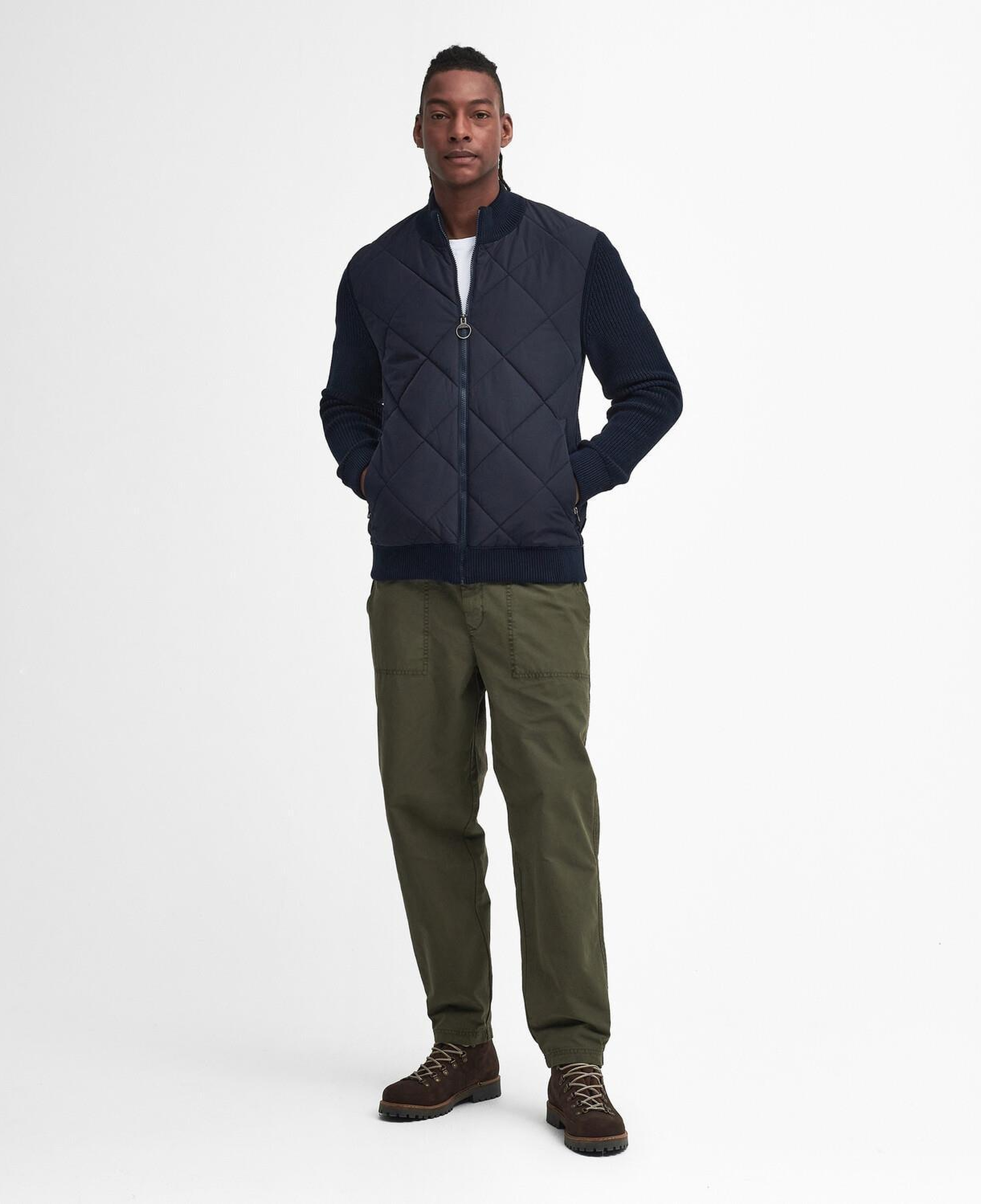 Barbour Newland Zip Through Knitted Jumper Kazak