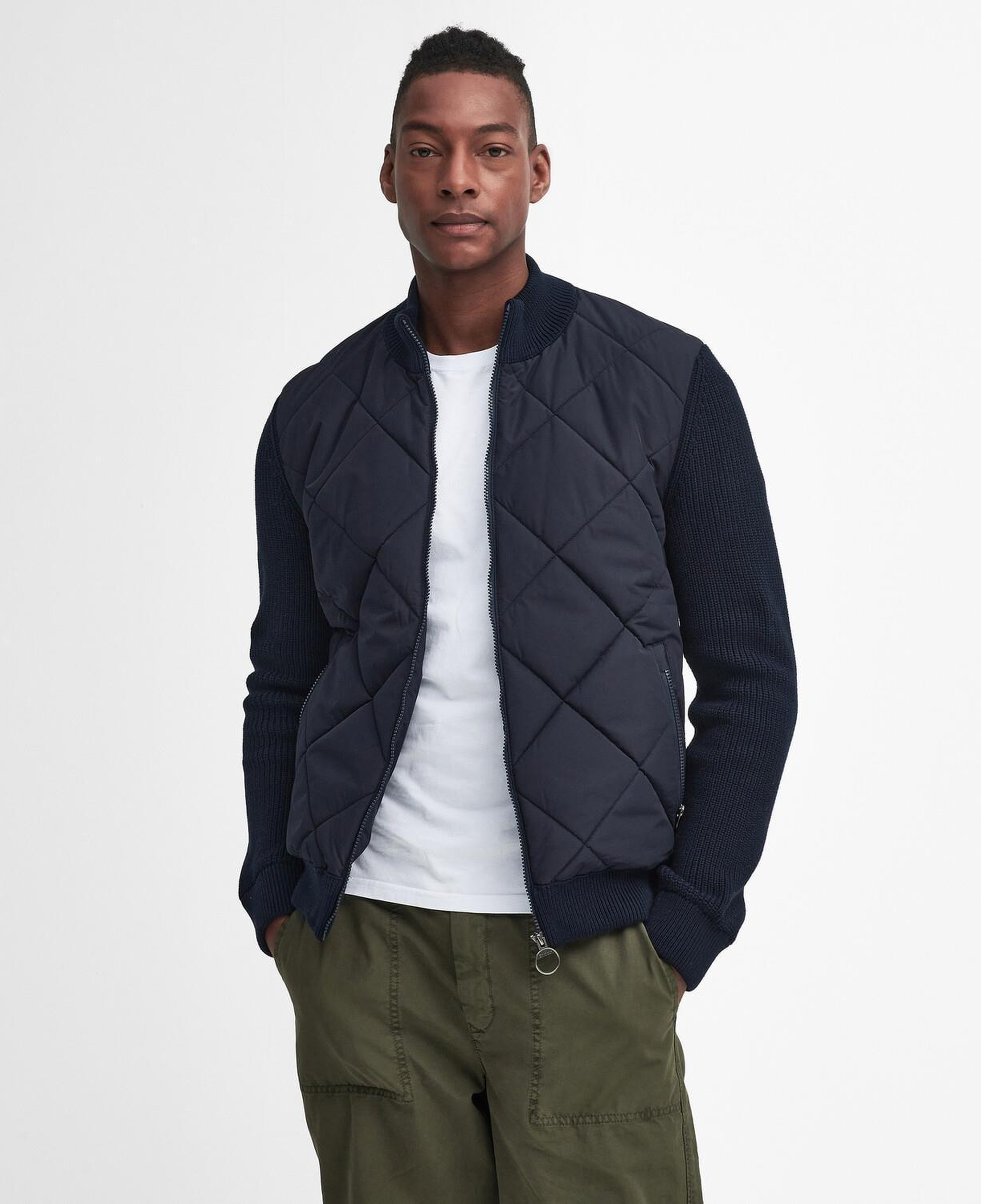 Barbour Newland Zip Through Knitted Jumper Kazak