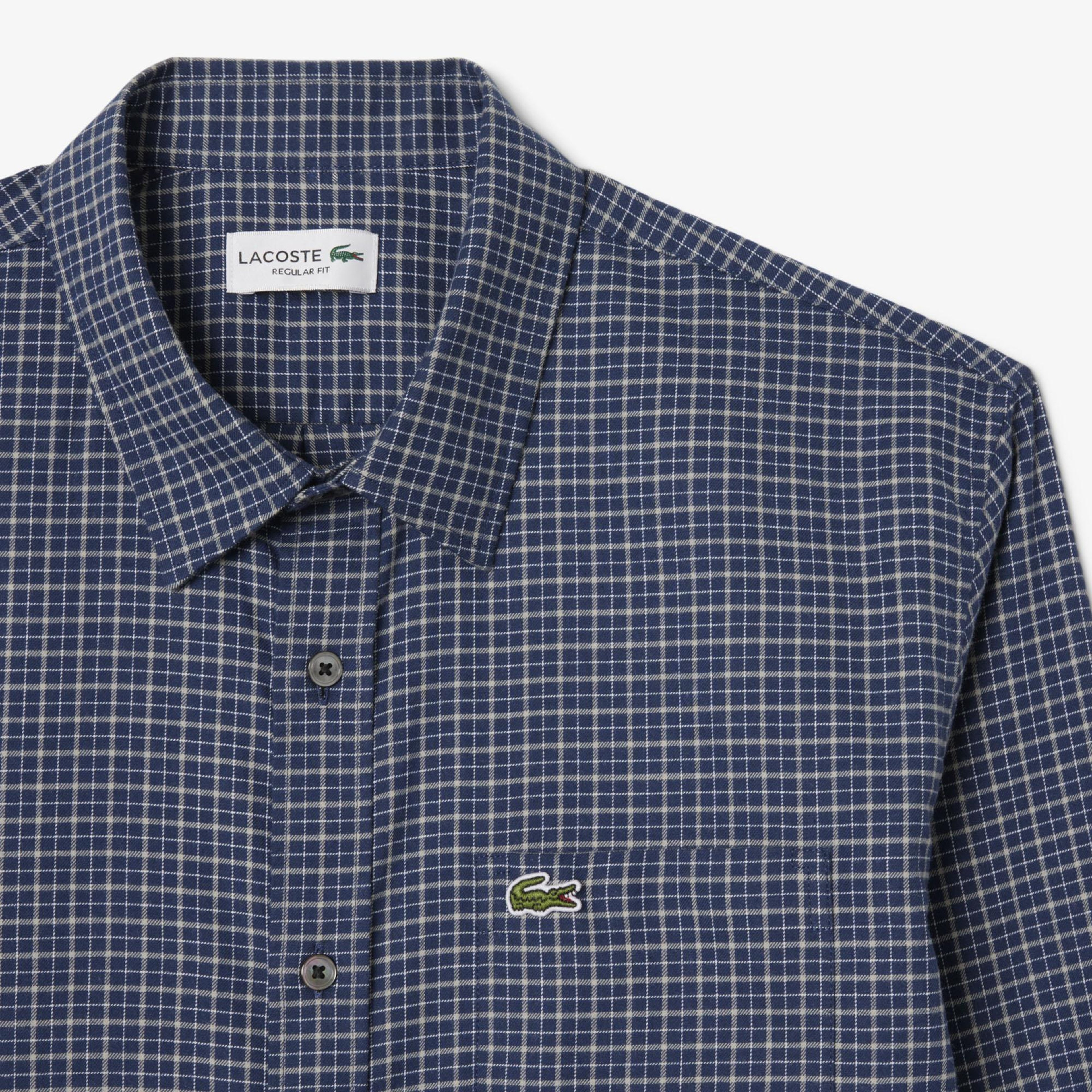 Lacoste Erkek Regular Fit Kareli Lacivert Gömlek