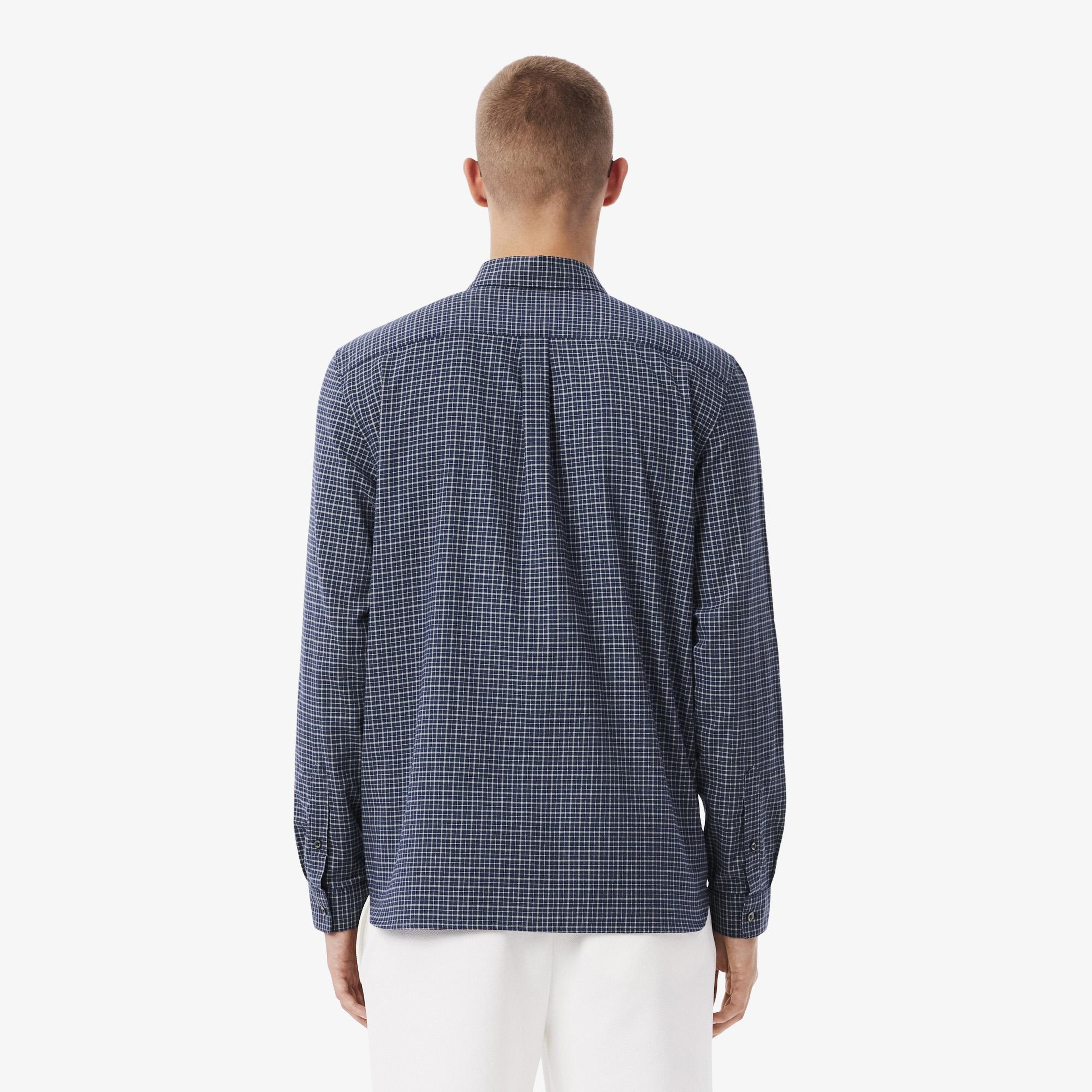 Lacoste Erkek Regular Fit Kareli Lacivert Gömlek