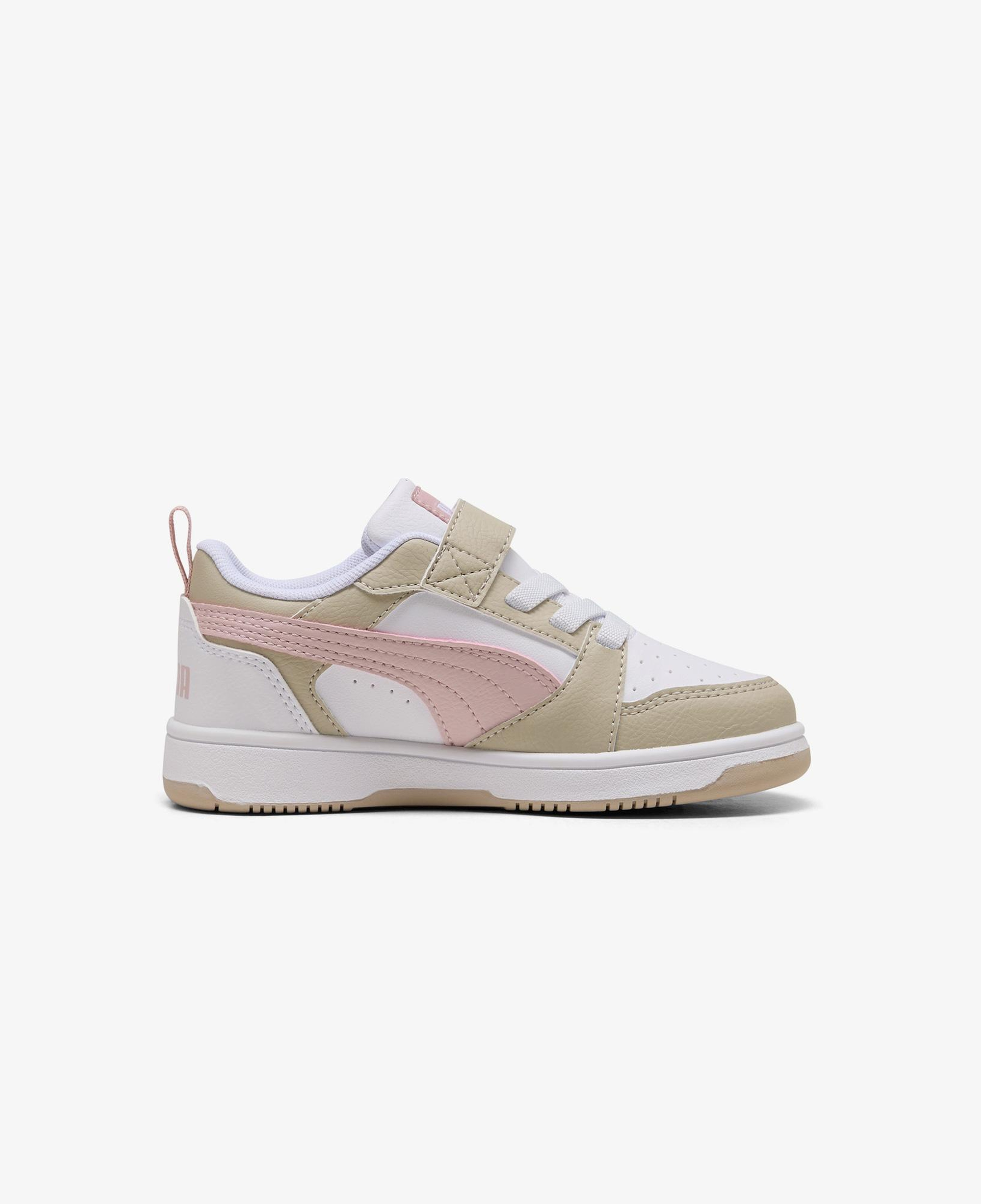 Puma Rebound V6 Low Çocuk Krem/Pembe Spor Ayakkabı