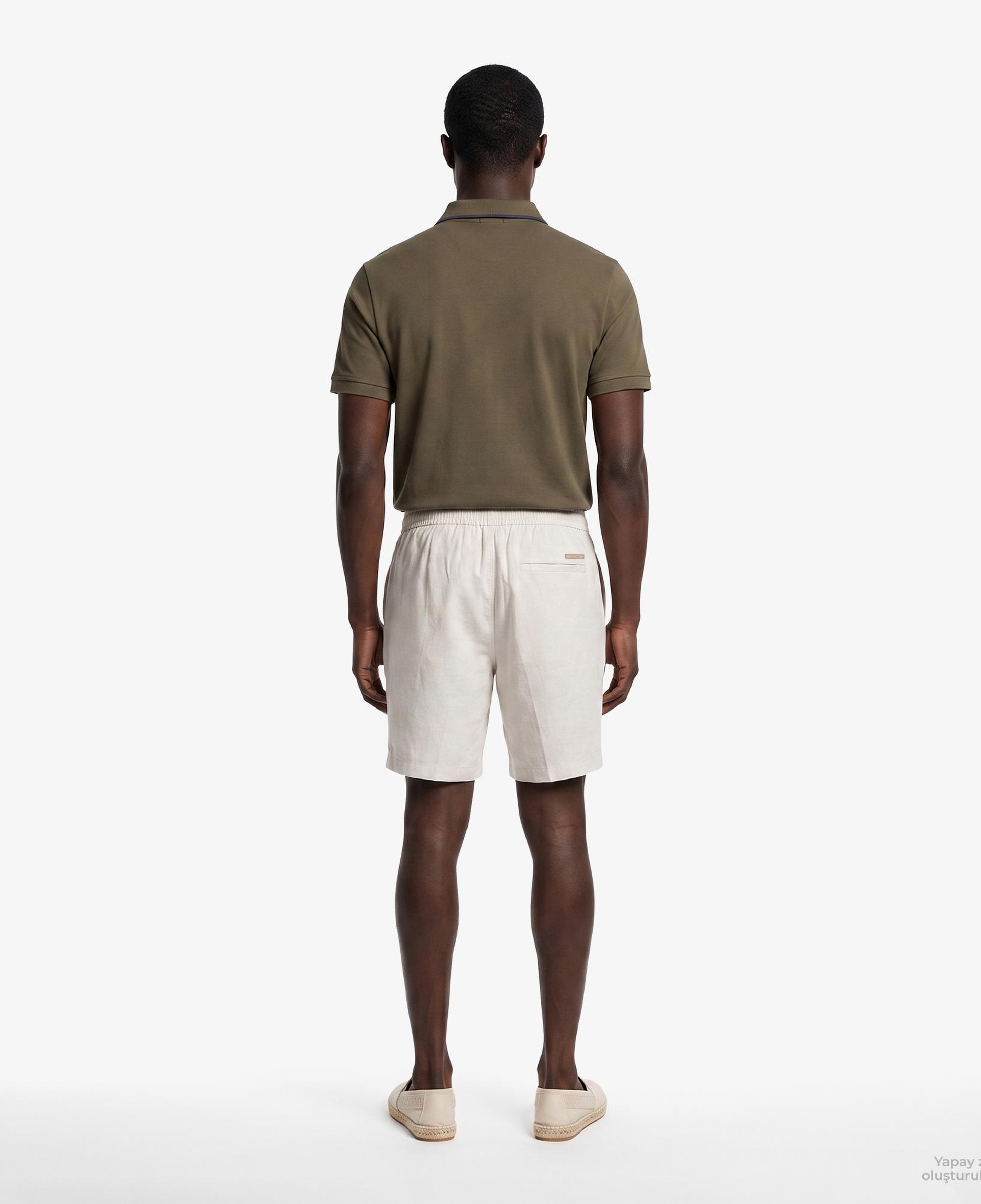 Calvin Klein Straight 7 Pull On Erkek Bej Keten Şort