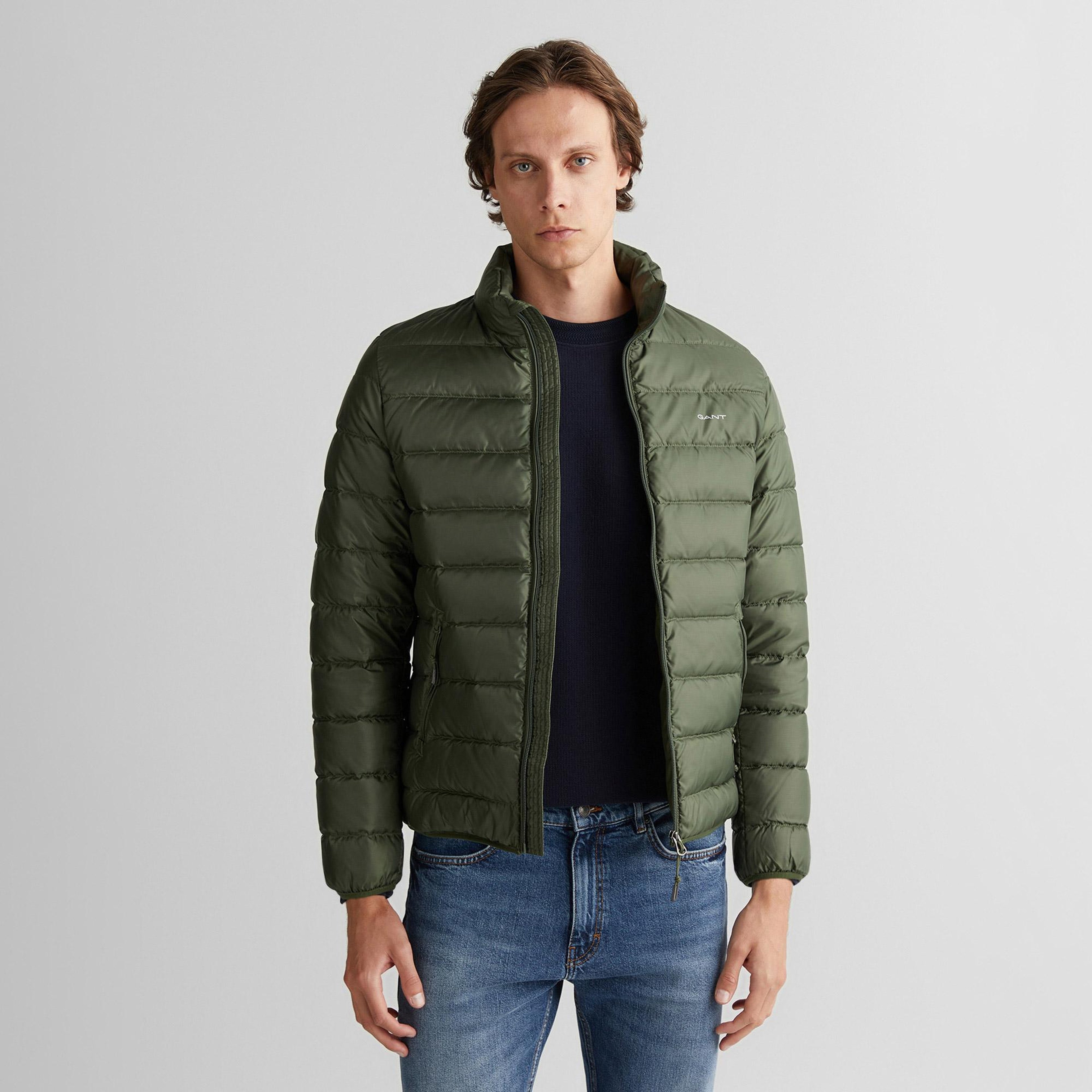 GANT Erkek Yeşil Regular Fit Dik Yaka Kaz Tüyü Mont