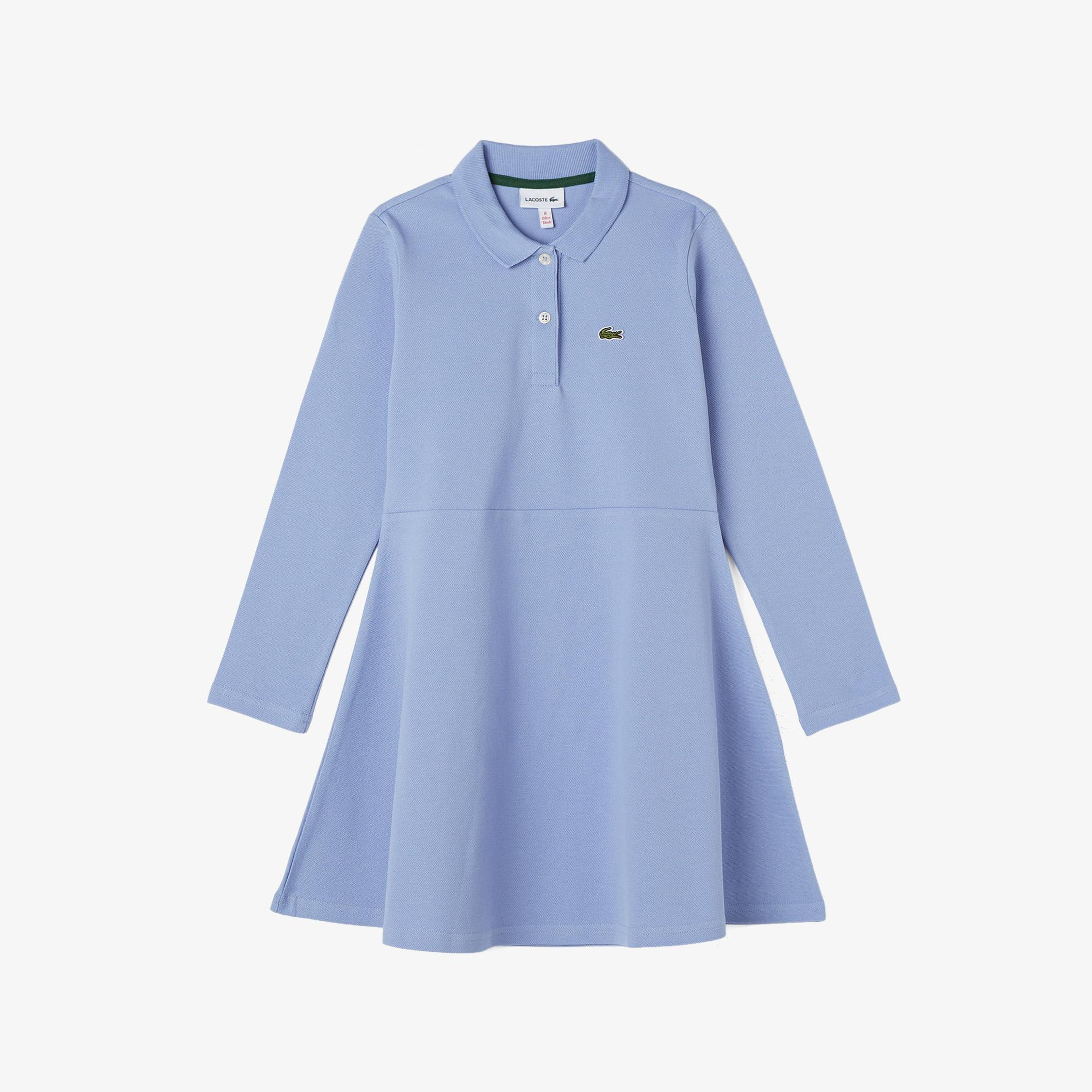 Lacoste Çocuk Uzun Kollu Polo Yaka Mavi Elbise